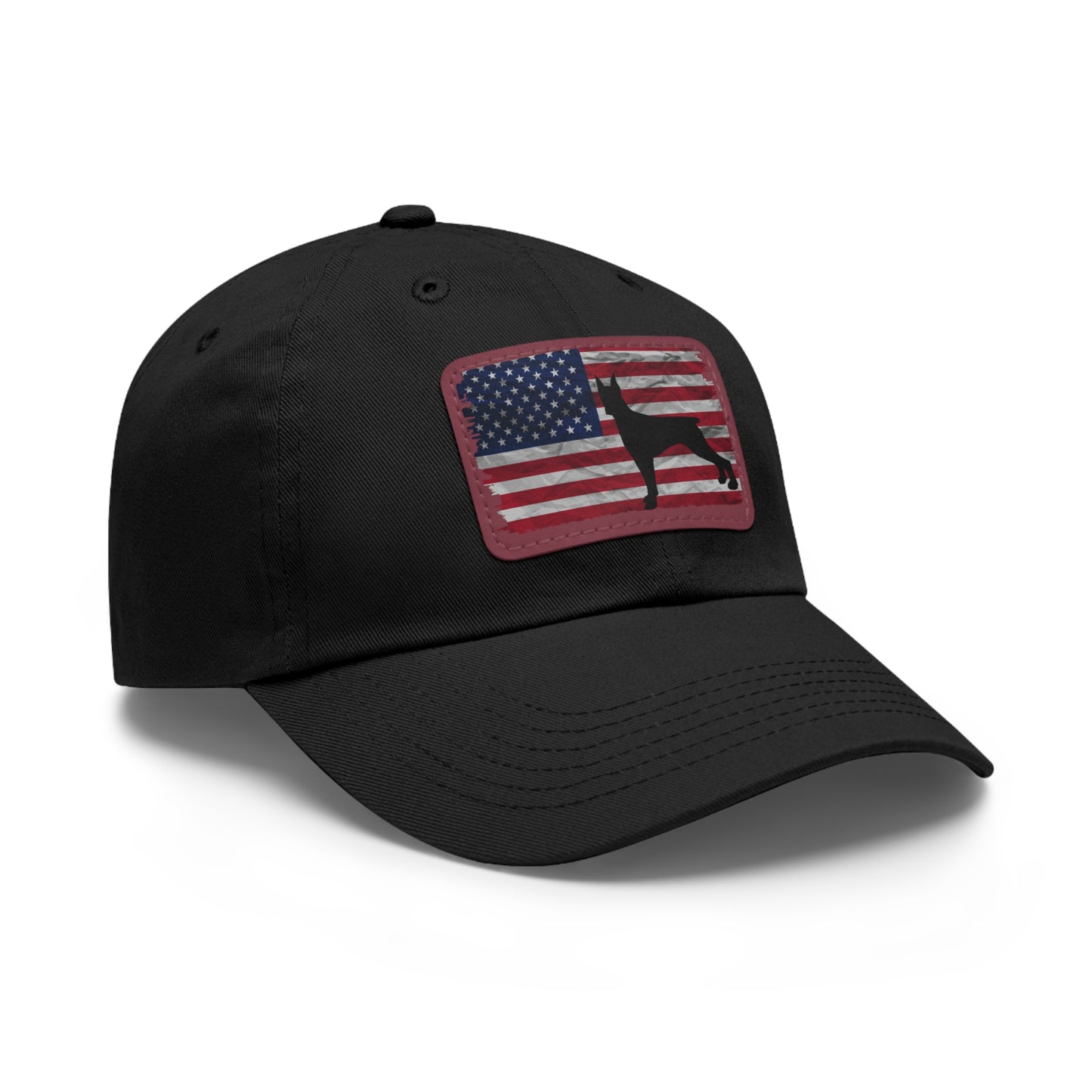 USA 2 Dad Hat with Leather Patch (Rectangle)