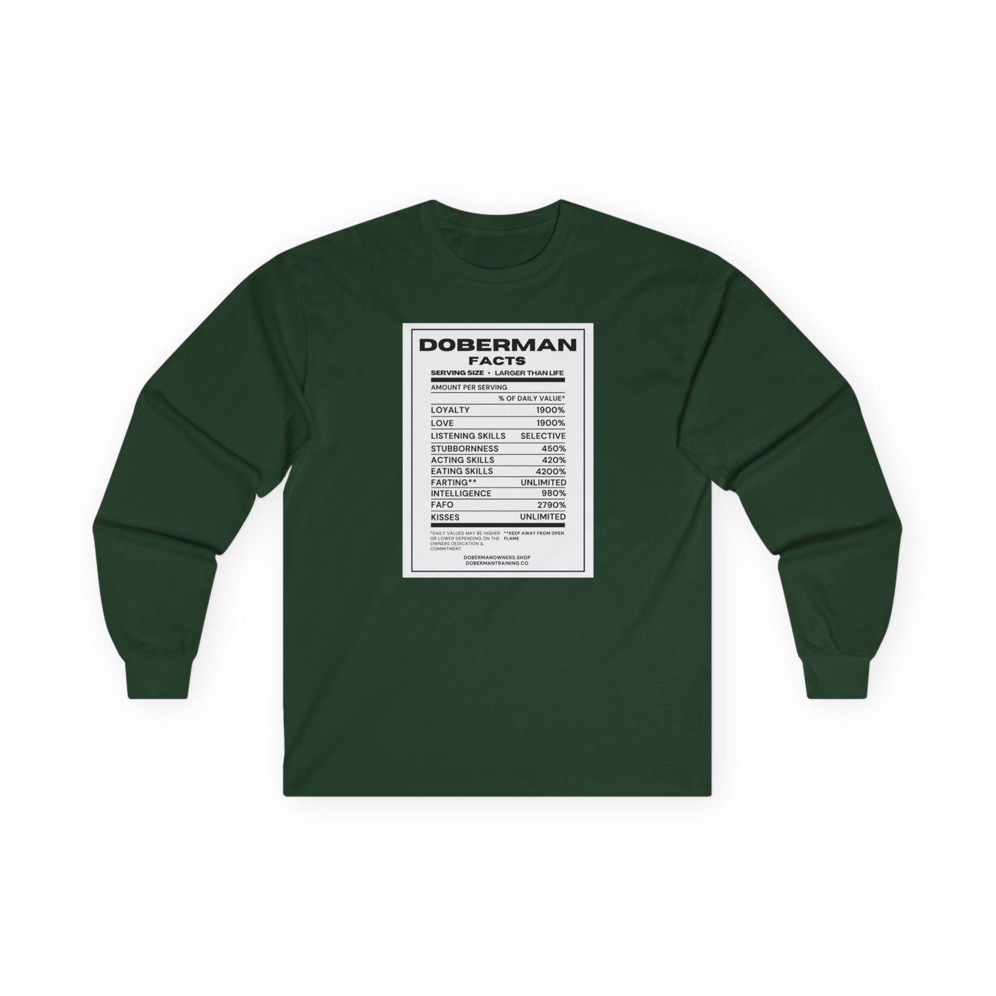 Doberman Facts 1 Unisex Ultra Cotton Long Sleeve Tee