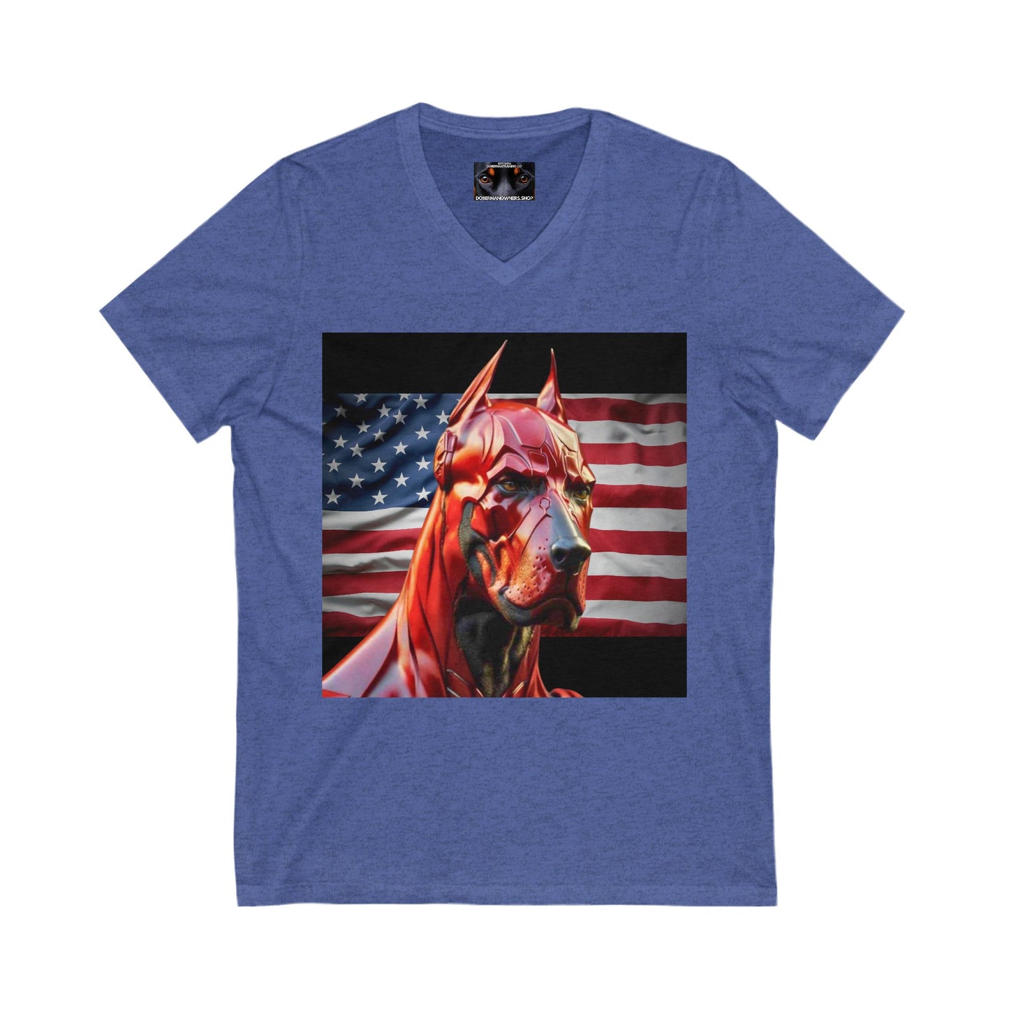 USA 3 Private Label Unisex Jersey Short Sleeve V-Neck Tee