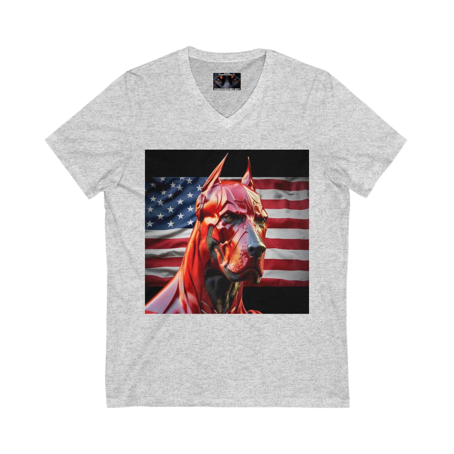 USA 3 Private Label Unisex Jersey Short Sleeve V-Neck Tee