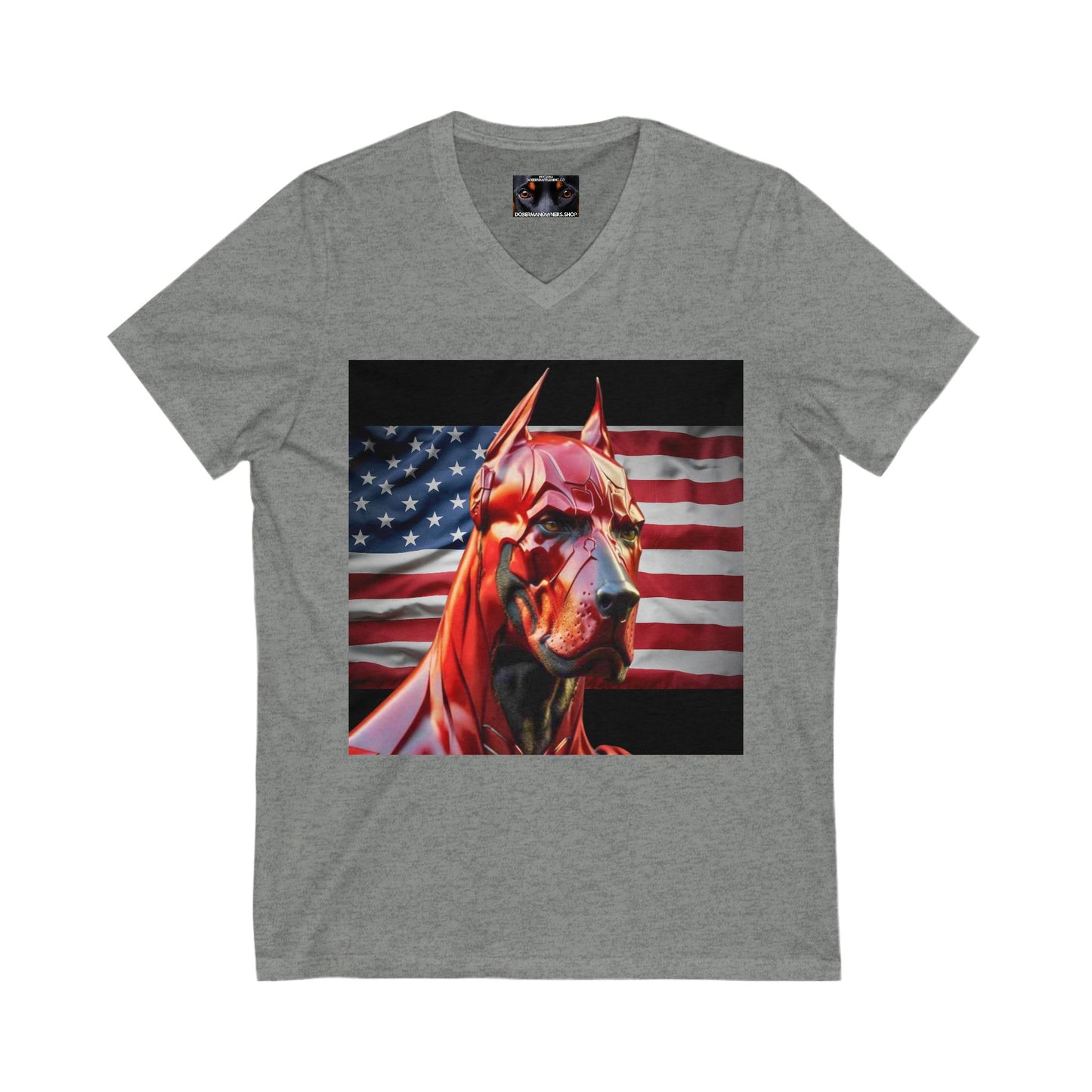 USA 3 Private Label Unisex Jersey Short Sleeve V-Neck Tee