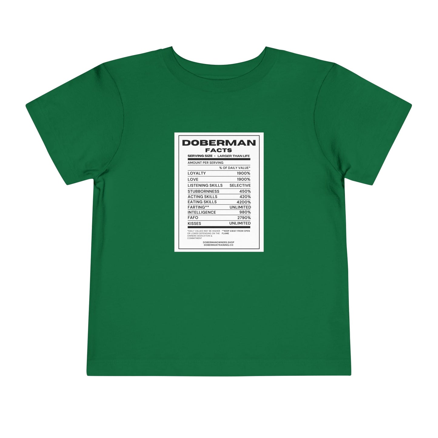 Doberman Facts 1 Toddler Short Sleeve Tee