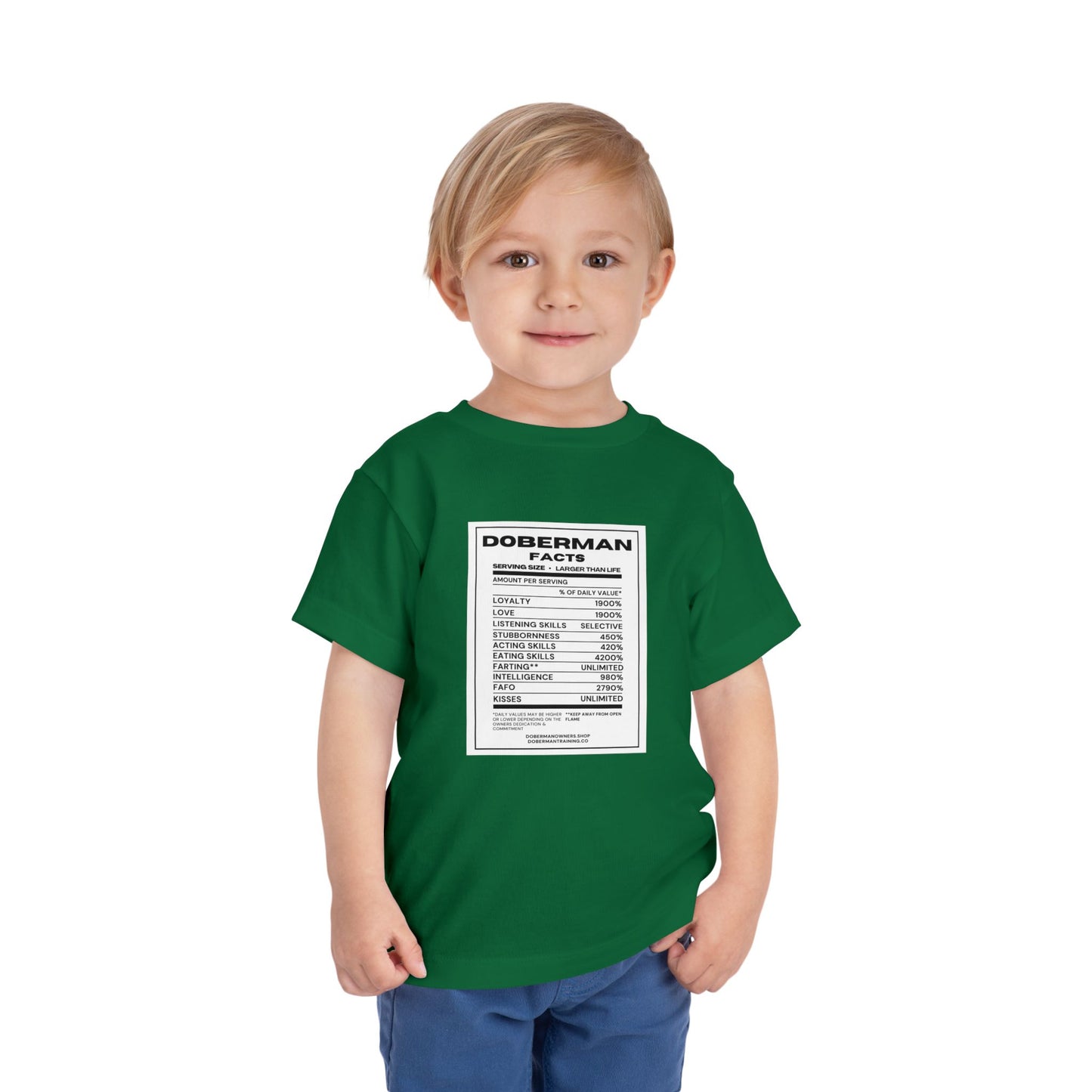 Doberman Facts 1 Toddler Short Sleeve Tee