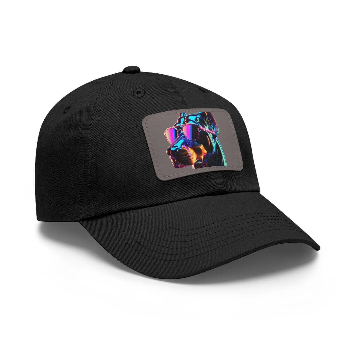 Doberman Stunna 1 Dad Hat with Leather Patch (Rectangle)