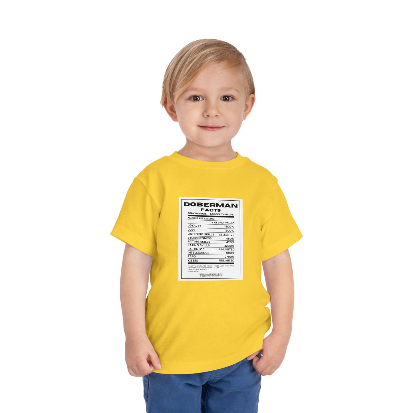 Doberman Facts 1 Toddler Short Sleeve Tee