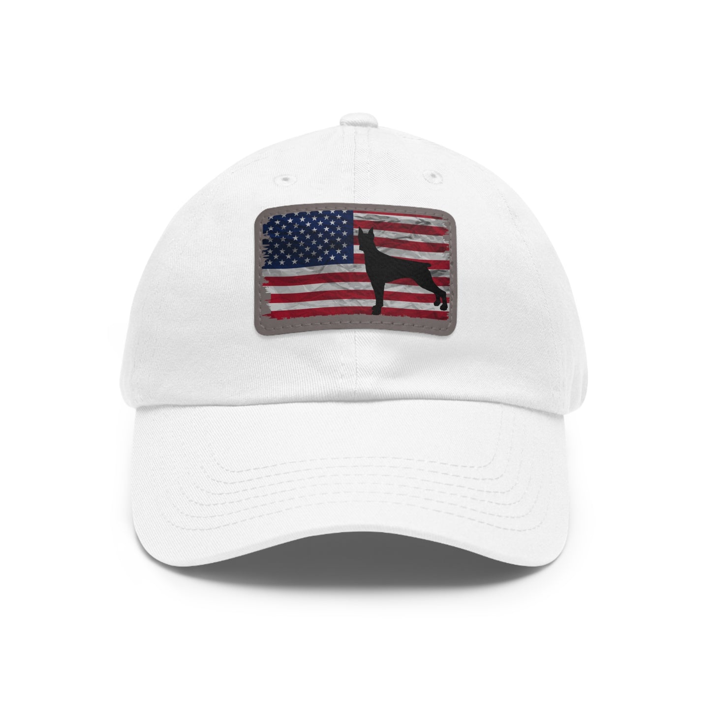 USA 2 Dad Hat with Leather Patch (Rectangle)