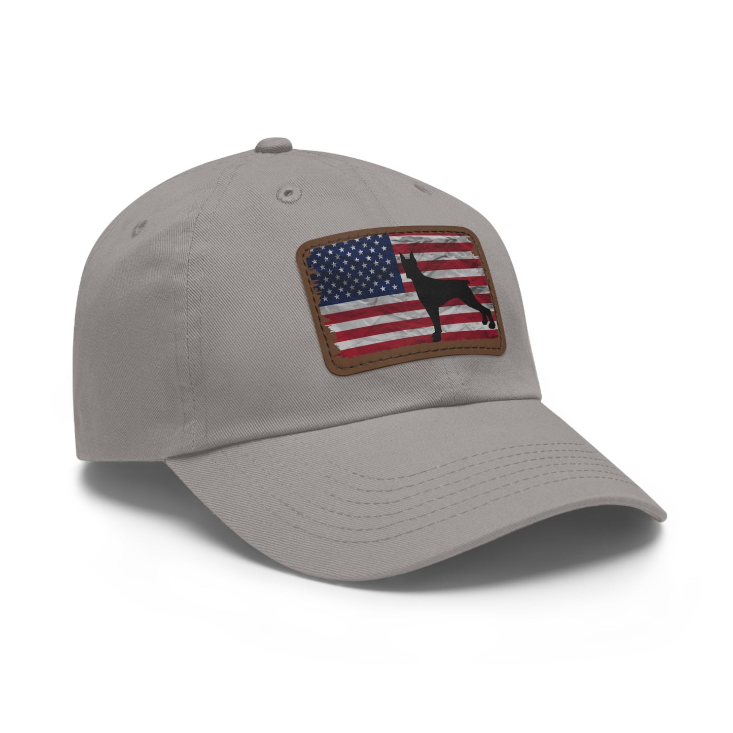 USA 2 Dad Hat with Leather Patch (Rectangle)
