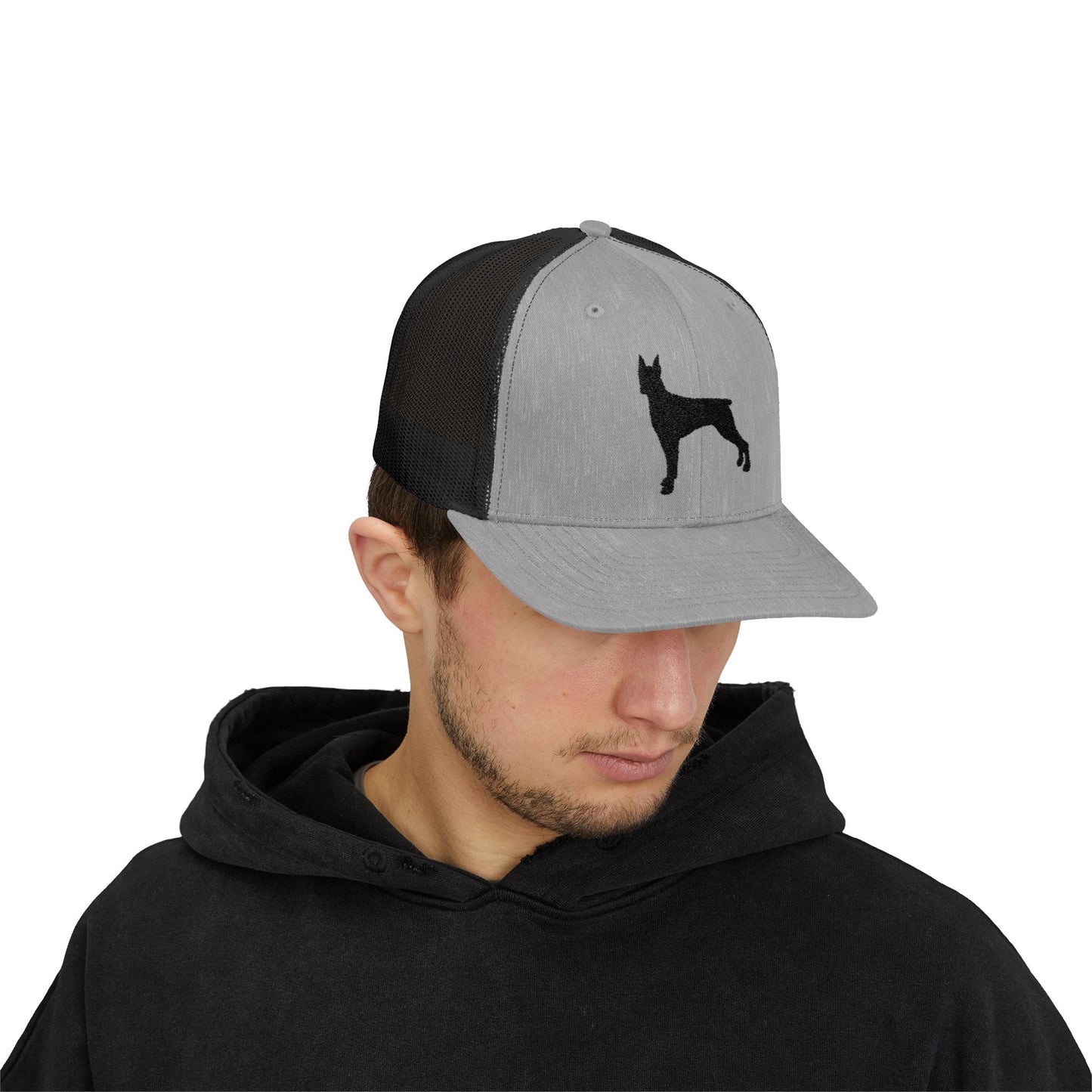 Doberman 1 Silhouette Snapback Trucker Cap