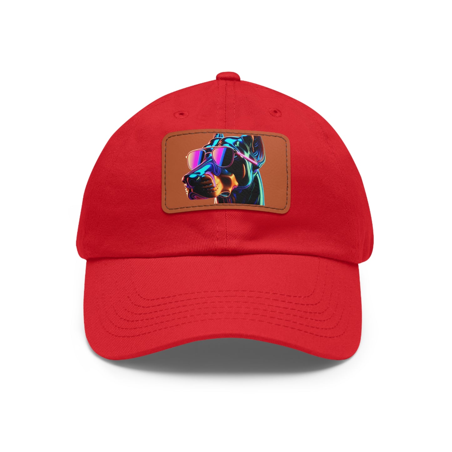 Doberman Stunna 1 Dad Hat with Leather Patch (Rectangle)