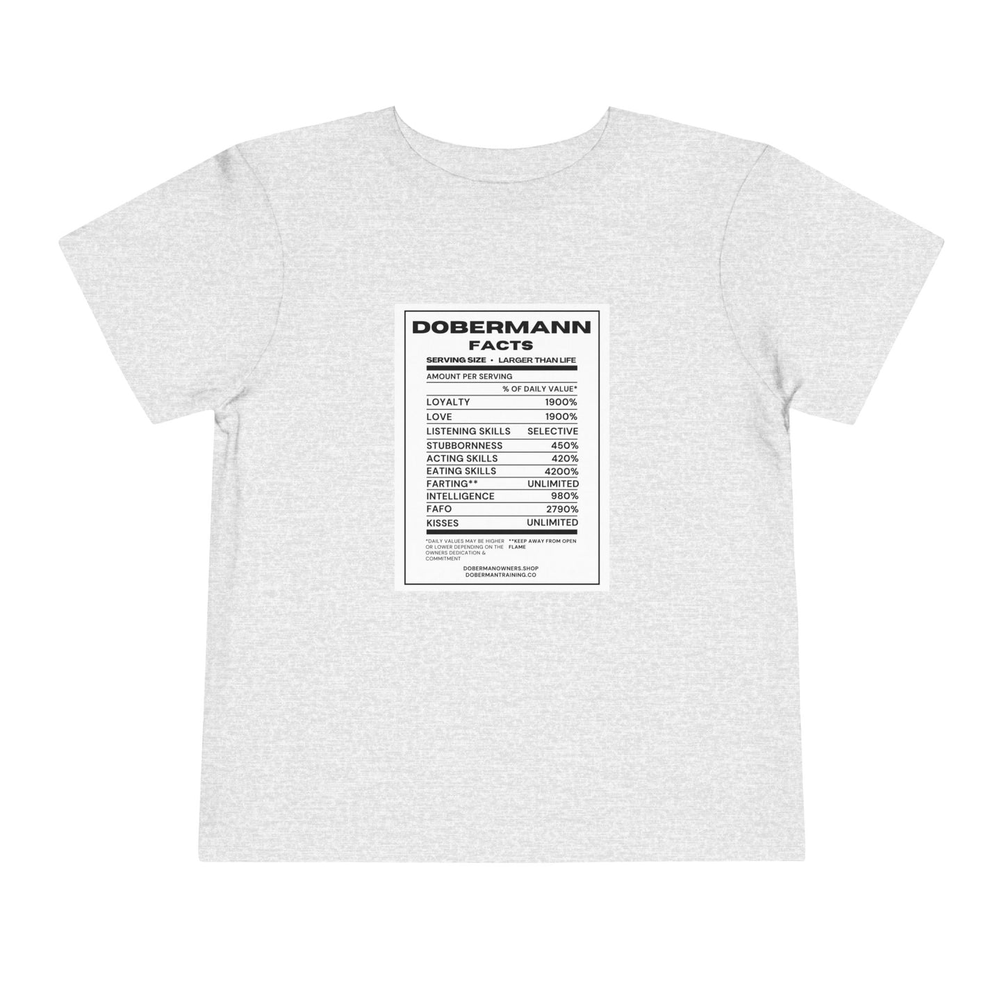 Dobermann Facts 1 Toddler Short Sleeve Tee