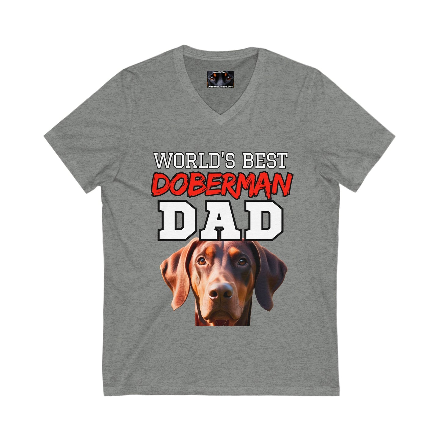 Doberman Dad S4 Private Label Unisex Jersey Short Sleeve V-Neck Tee