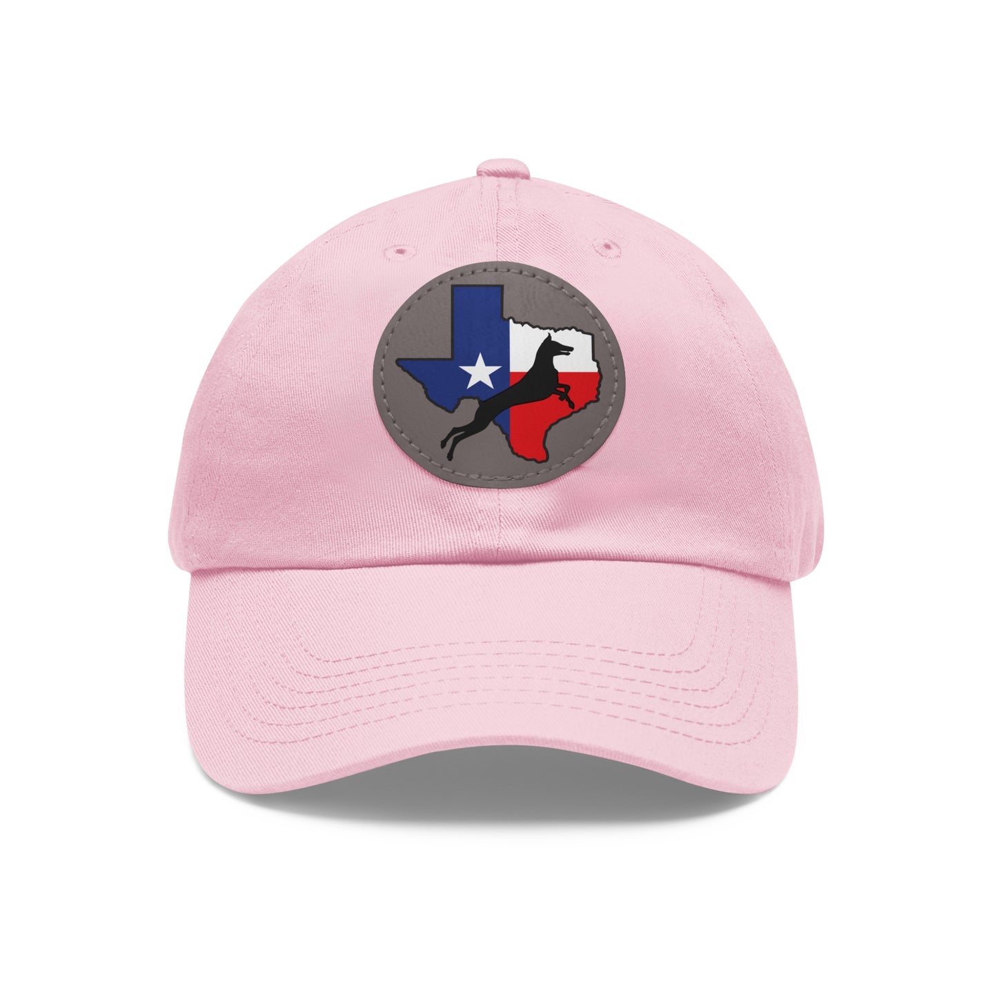 Texas 1 Dad Hat with Leather Patch (Round)
