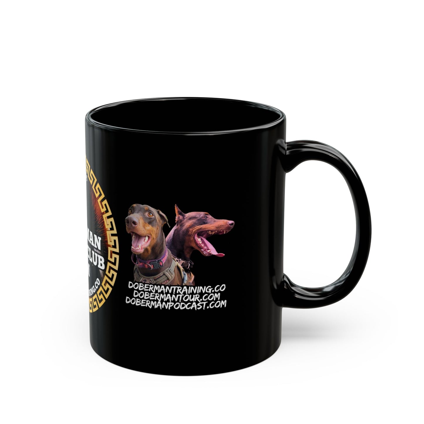 Doberman Coffee Club Mug - Black 11oz & 15oz | Perfect for Dog Lovers