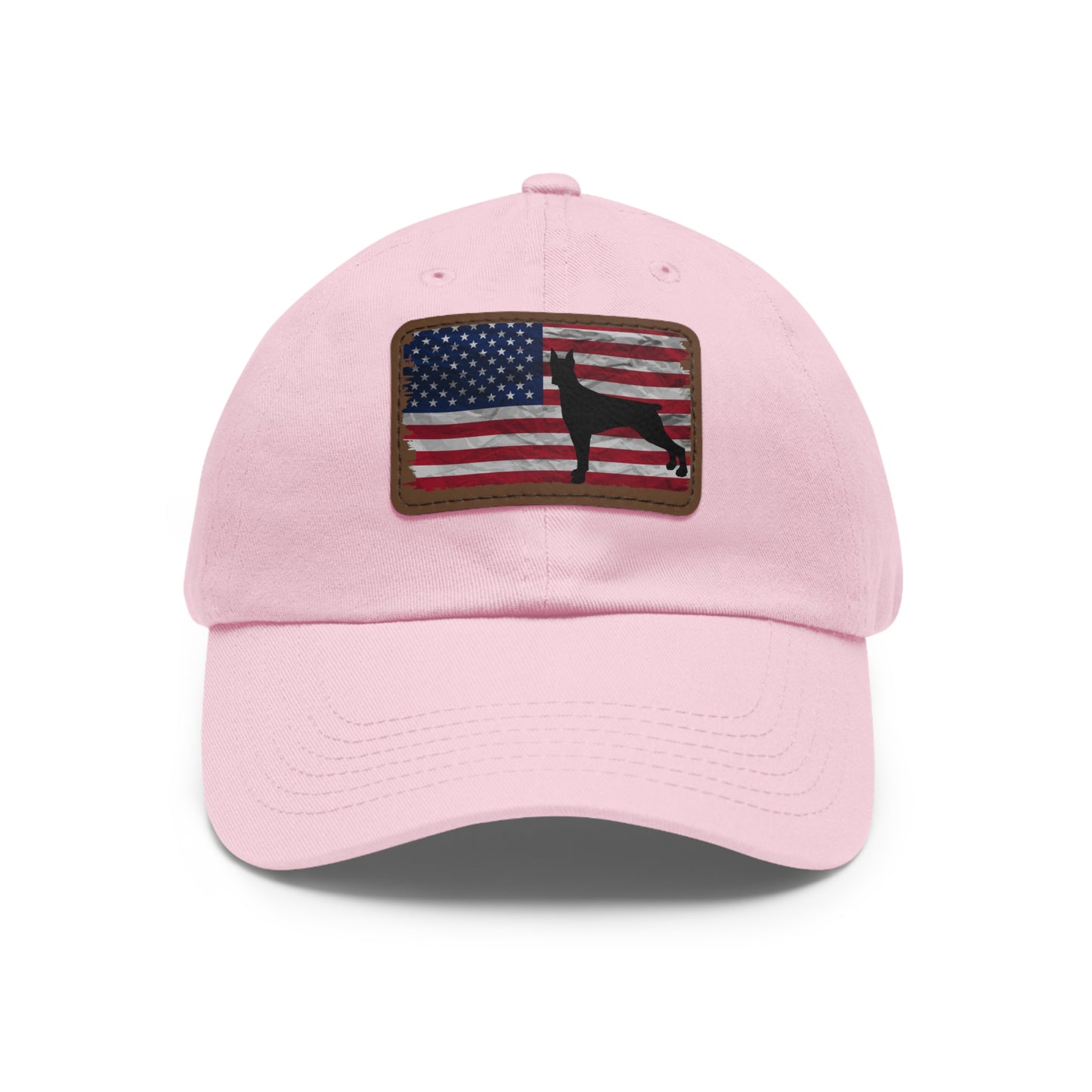 USA 2 Dad Hat with Leather Patch (Rectangle)