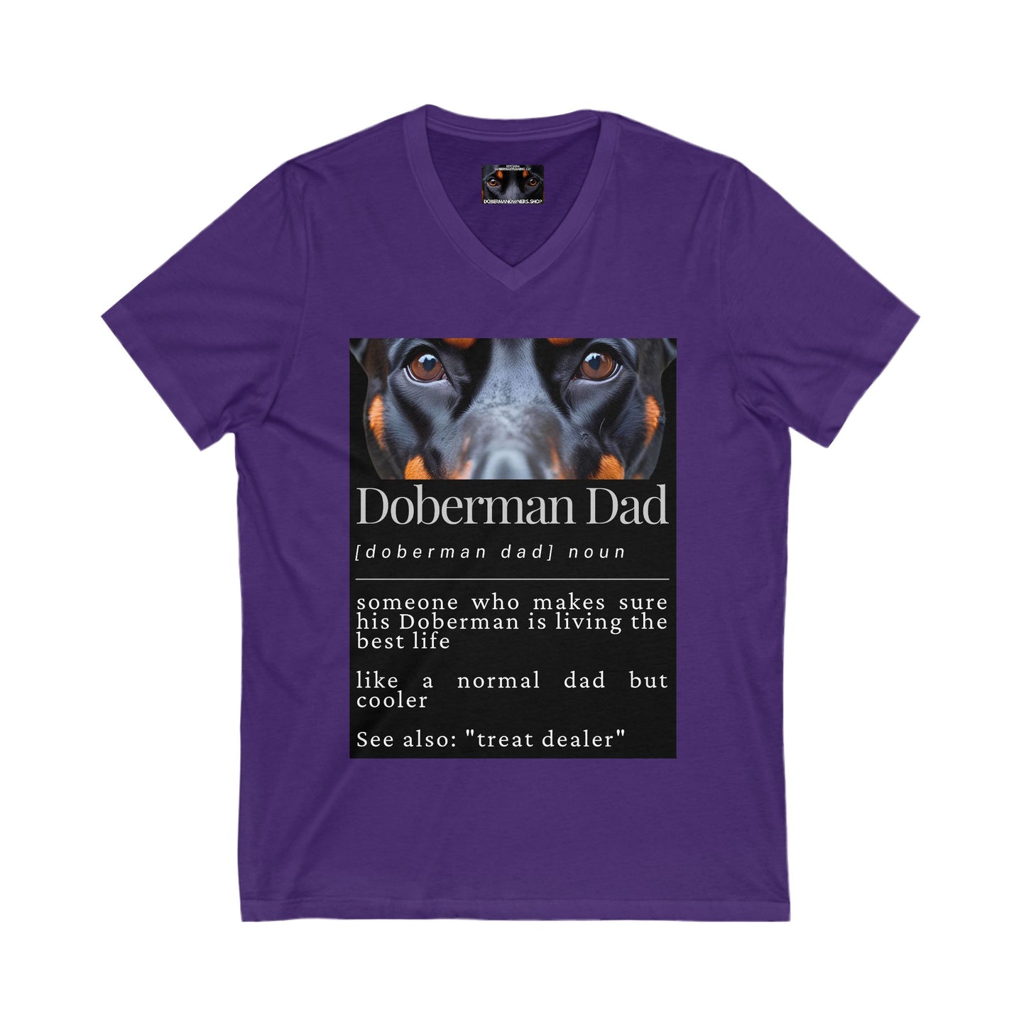 Doberman Dad S1 Private Label Unisex Jersey Short Sleeve V-Neck Tee