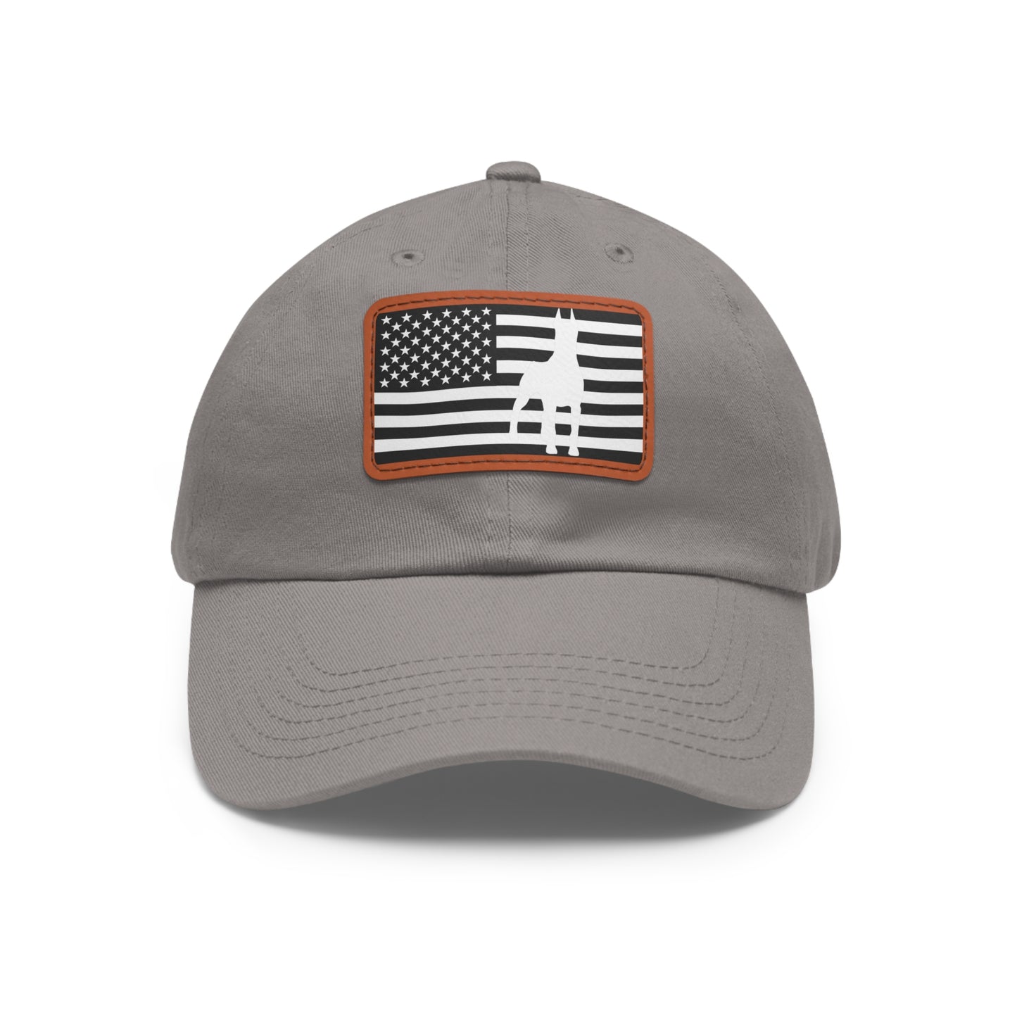 Doberman Protect 1 Dad Hat with Leather Patch (Rectangle)