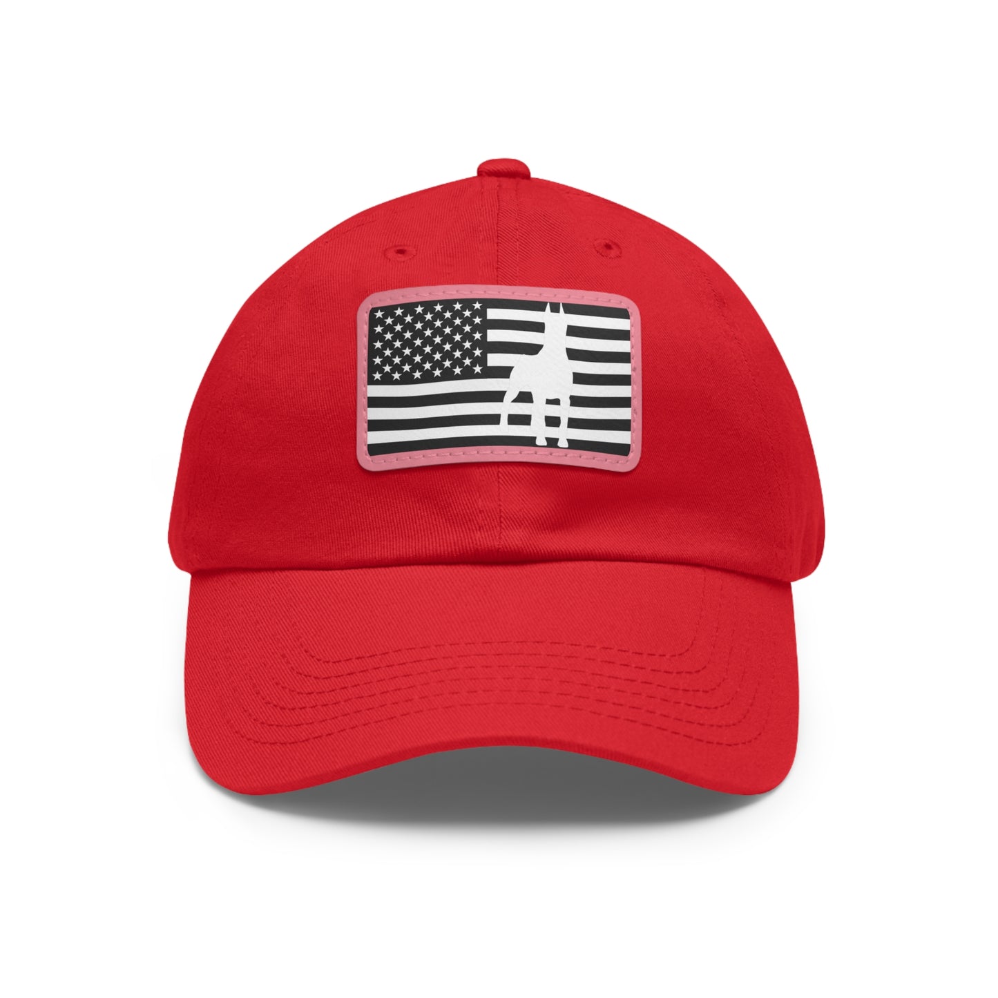 Doberman Protect 1 Dad Hat with Leather Patch (Rectangle)