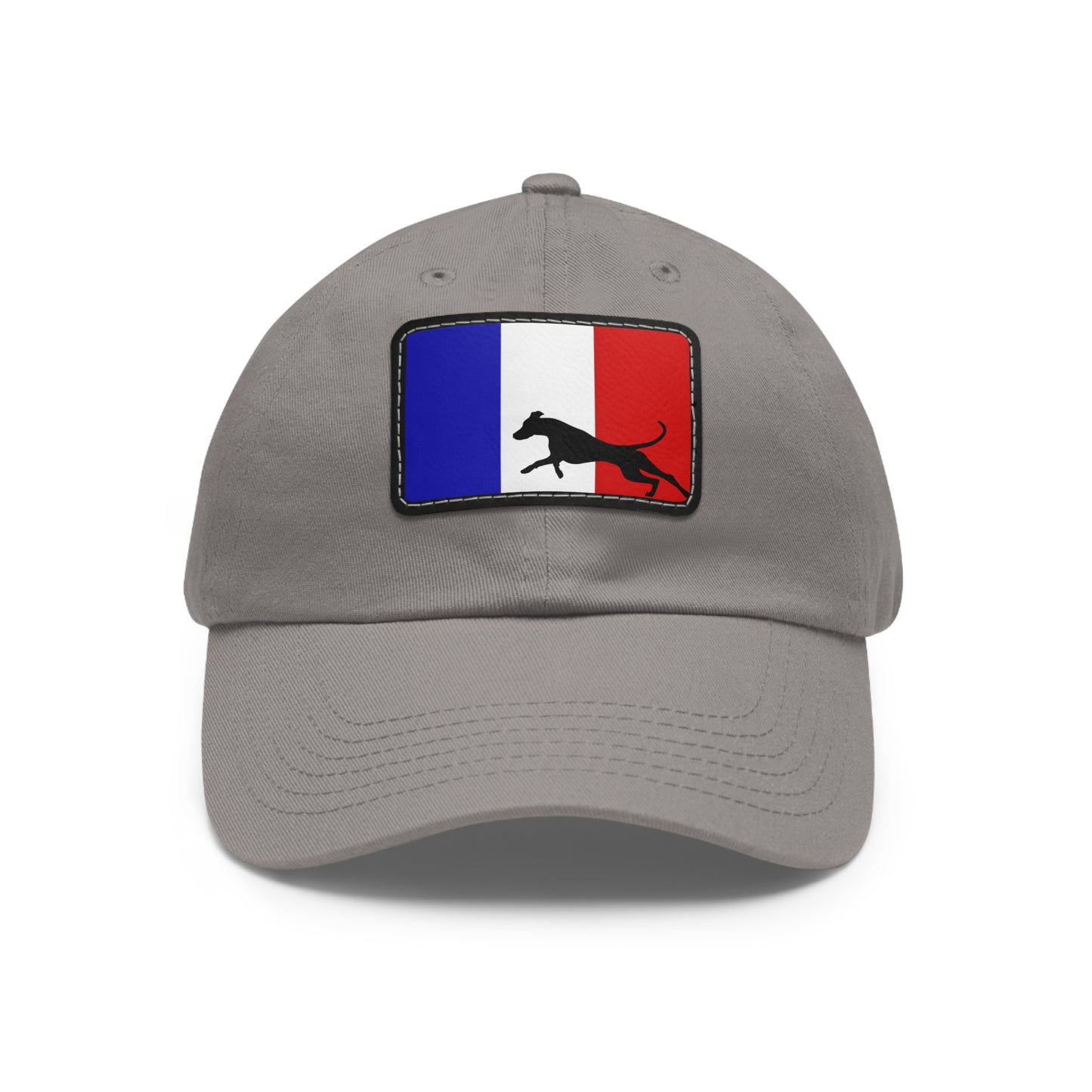 Doberman France Protect 2 Dad Hat with Leather Patch (Rectangle)