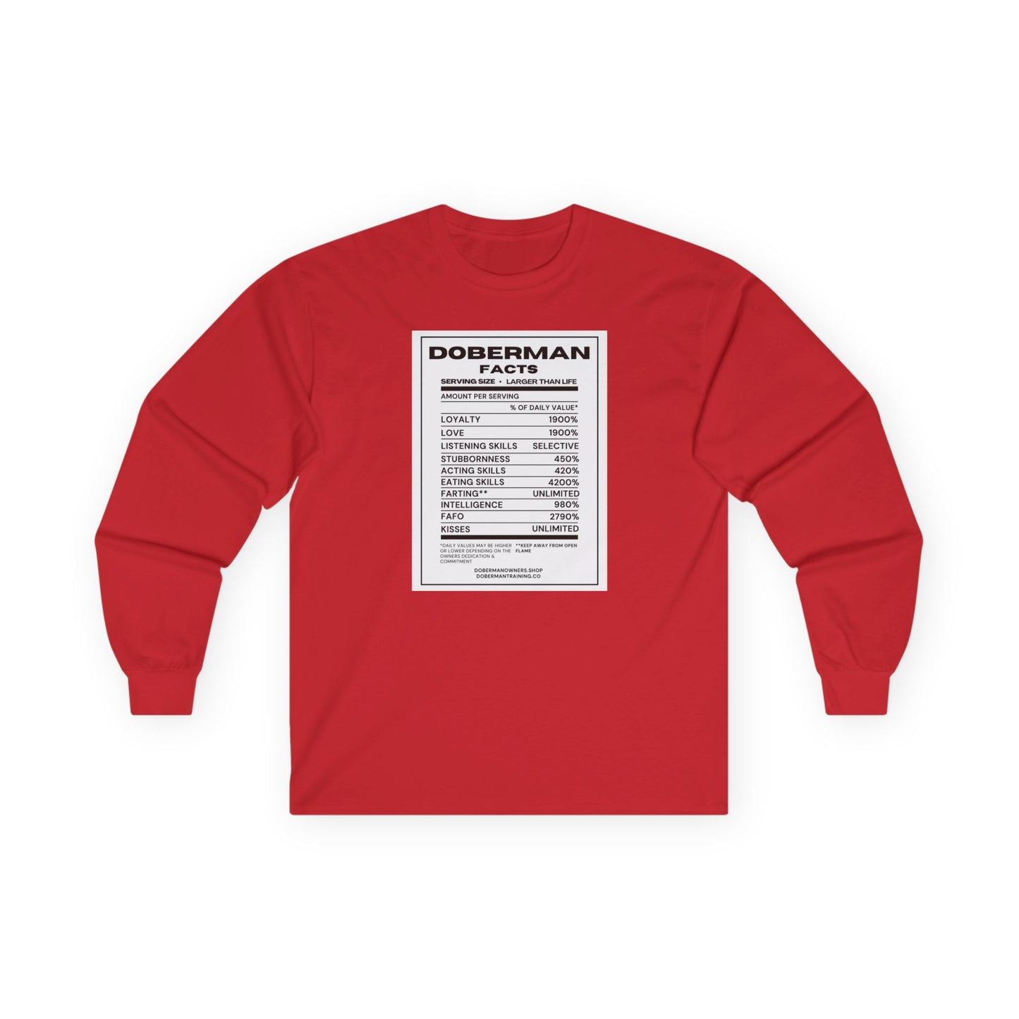 Doberman Facts 1 Unisex Ultra Cotton Long Sleeve Tee
