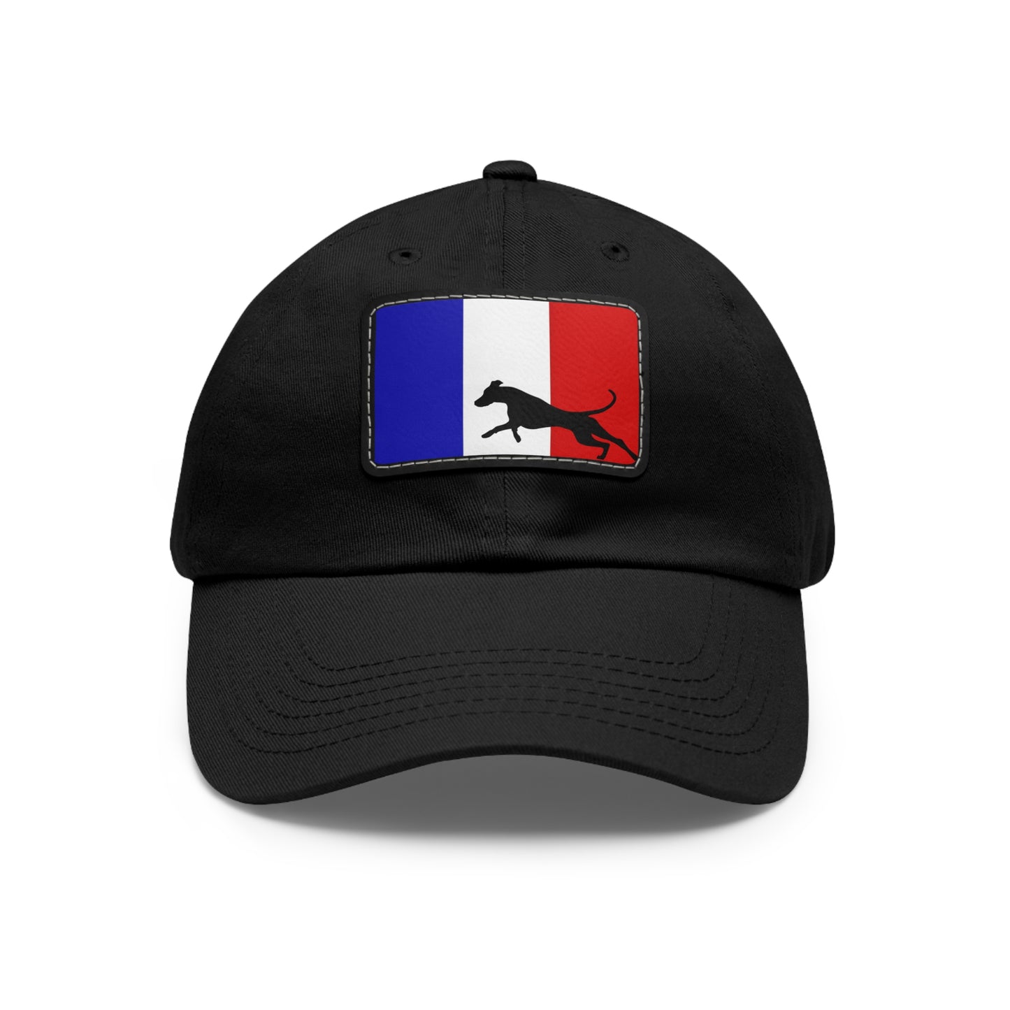 Doberman France Protect 2 Dad Hat with Leather Patch (Rectangle)