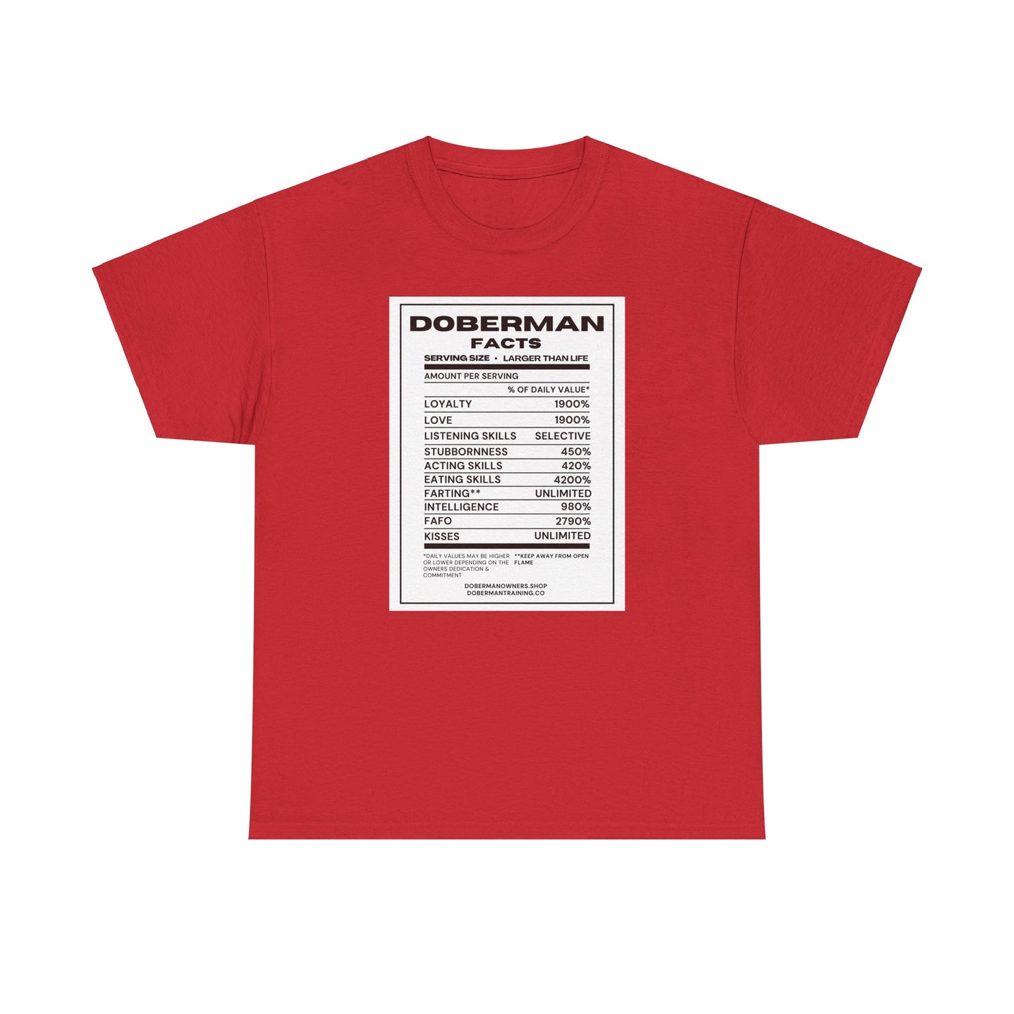 Doberman Facts 1 Unisex Heavy Cotton Tee