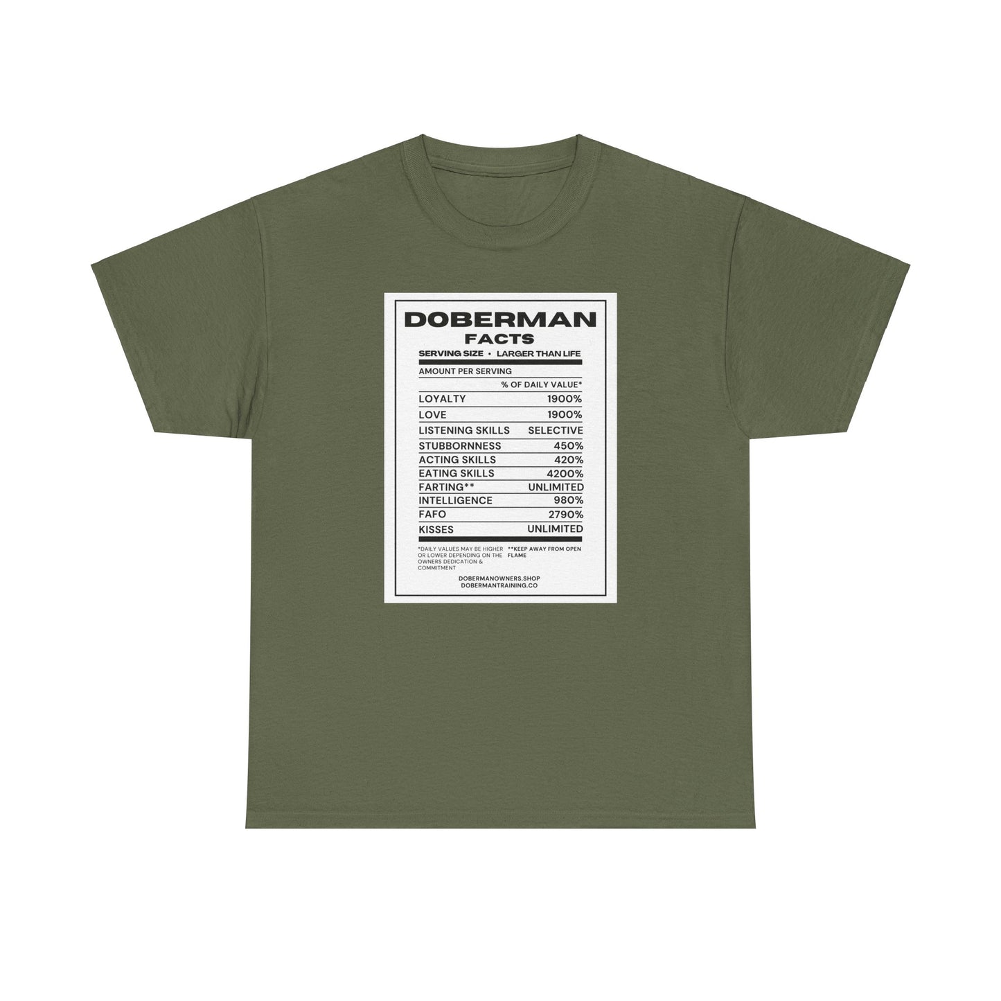 Doberman Facts 1 Unisex Heavy Cotton Tee