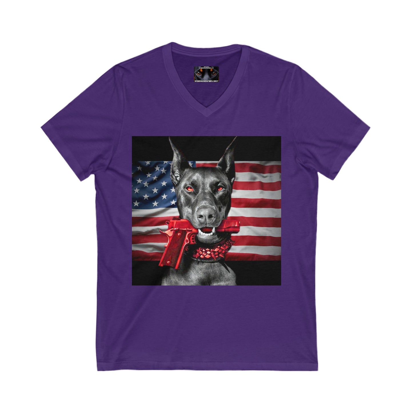 USA 1 Private Label Unisex Jersey Short Sleeve V-Neck Tee