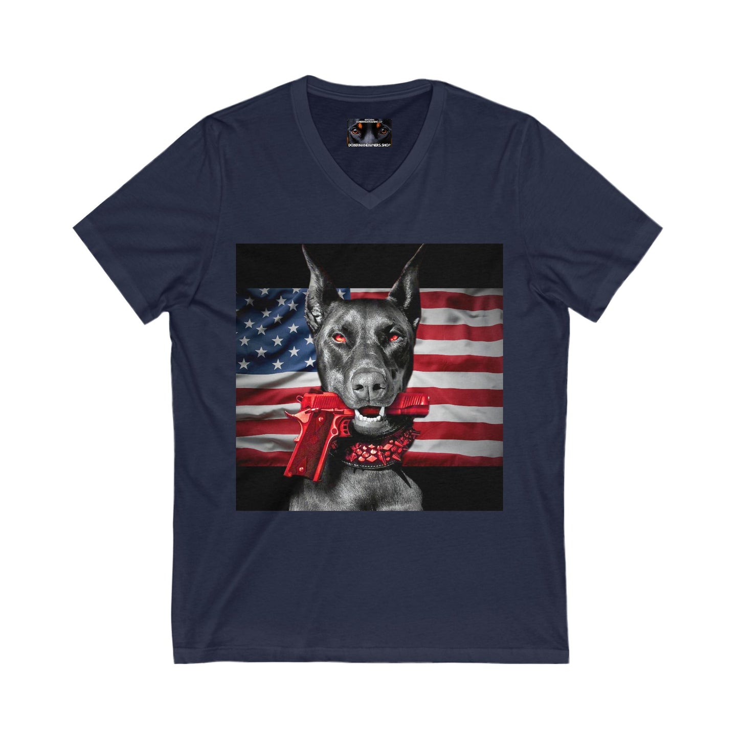 USA 1 Private Label Unisex Jersey Short Sleeve V-Neck Tee