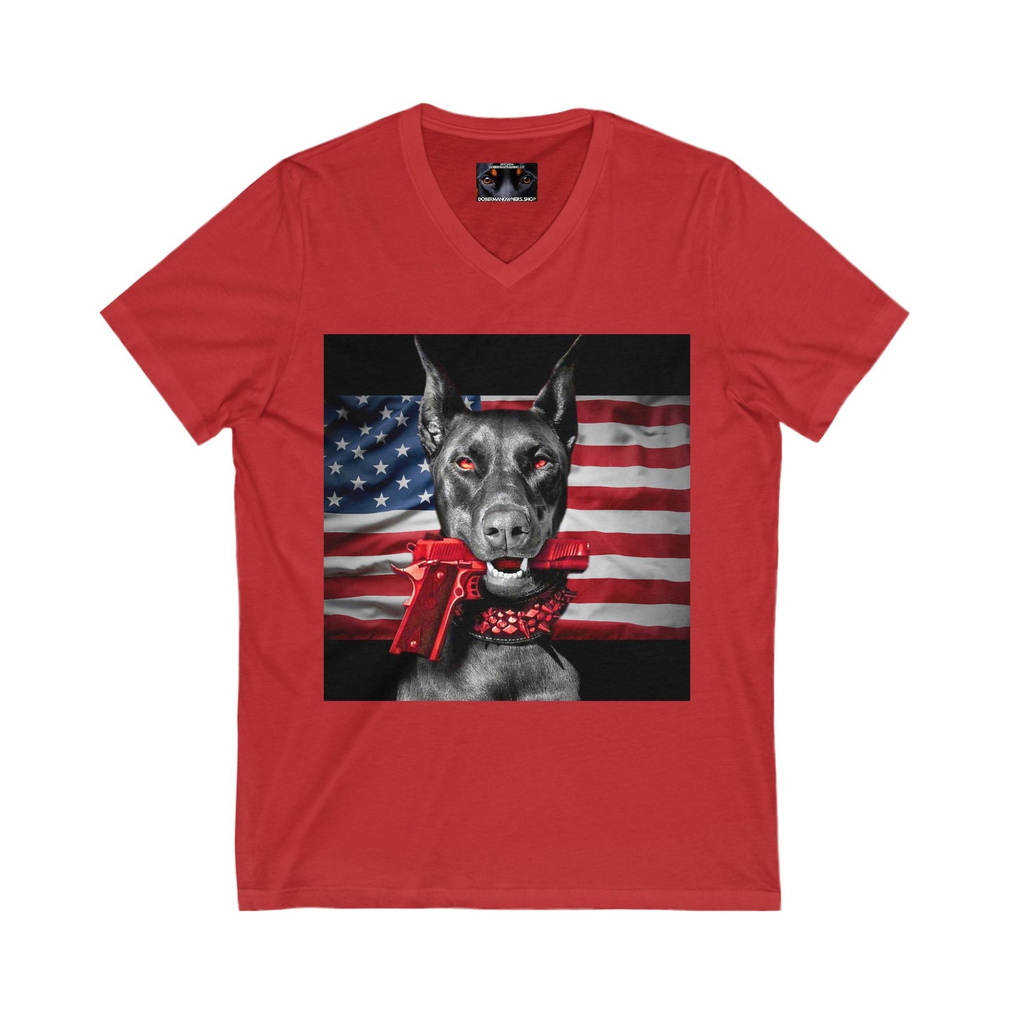 USA 1 Private Label Unisex Jersey Short Sleeve V-Neck Tee