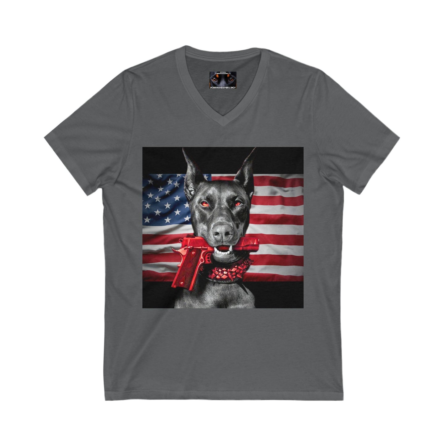 USA 1 Private Label Unisex Jersey Short Sleeve V-Neck Tee