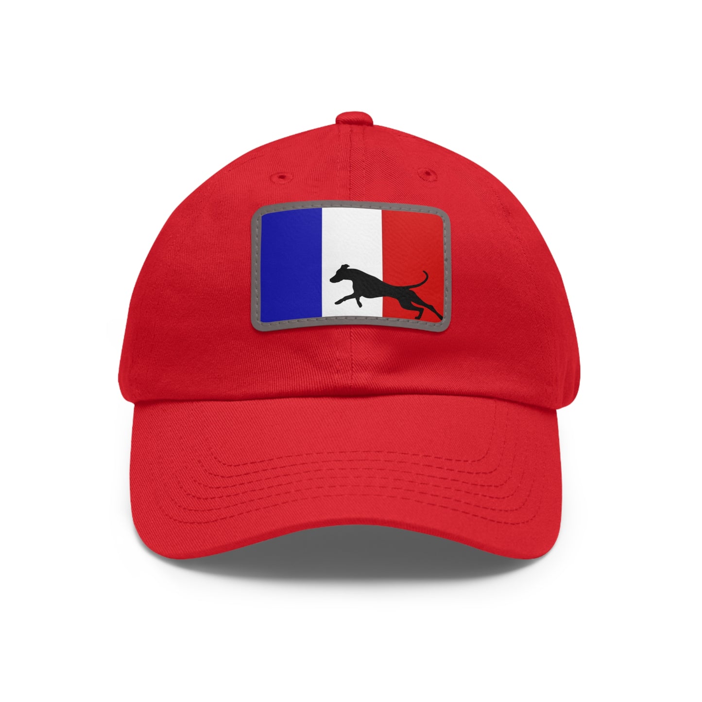 Doberman France Protect 2 Dad Hat with Leather Patch (Rectangle)