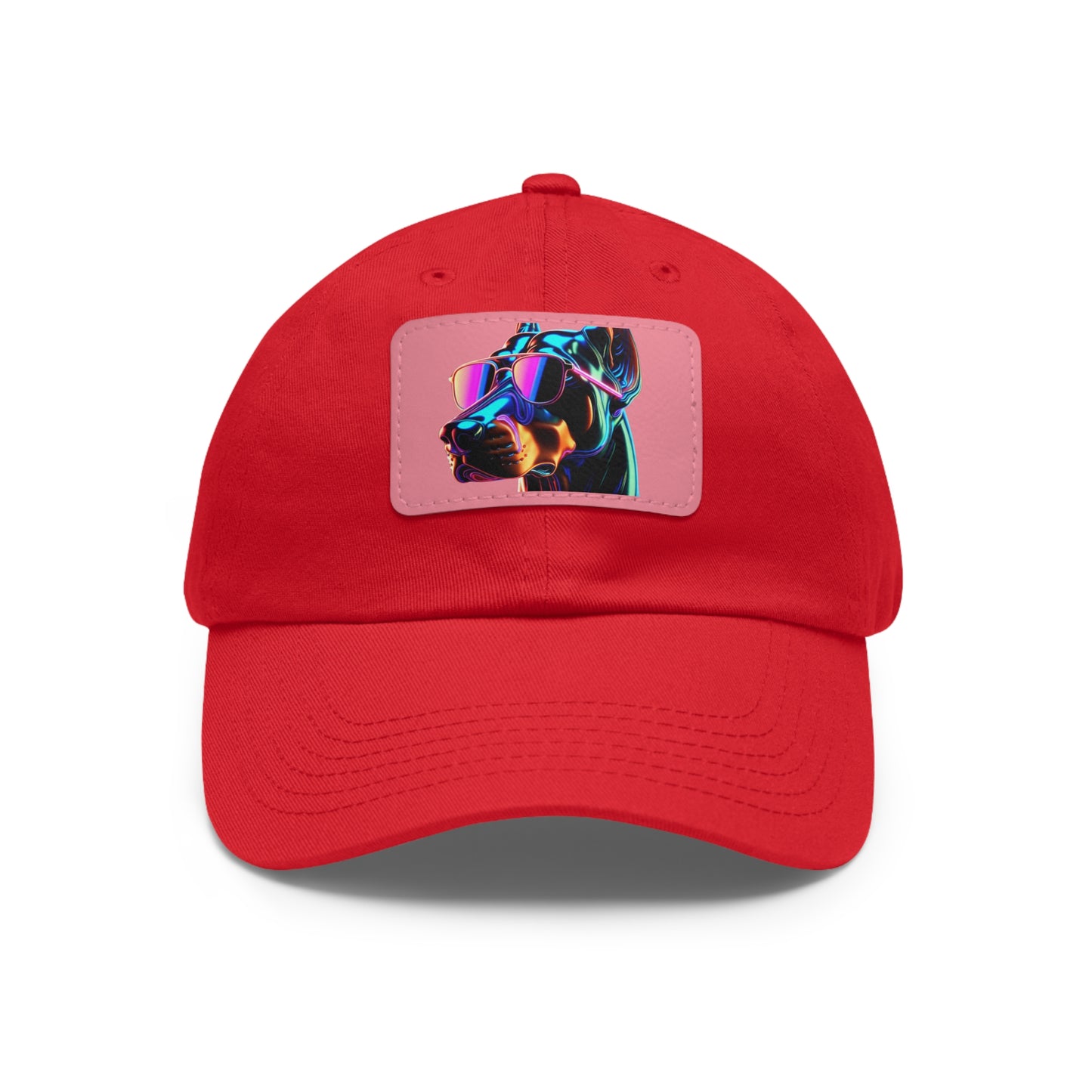 Doberman Stunna 1 Dad Hat with Leather Patch (Rectangle)