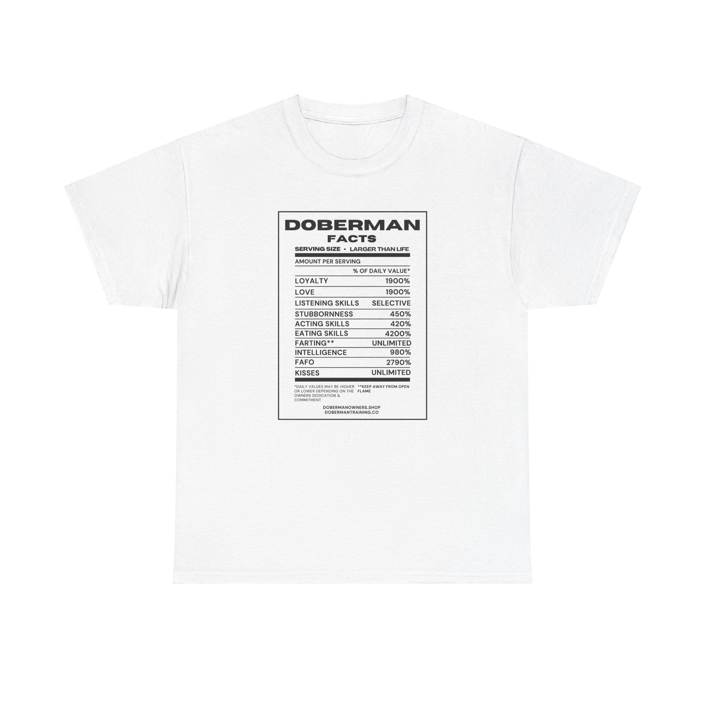 Doberman Facts 1 Unisex Heavy Cotton Tee