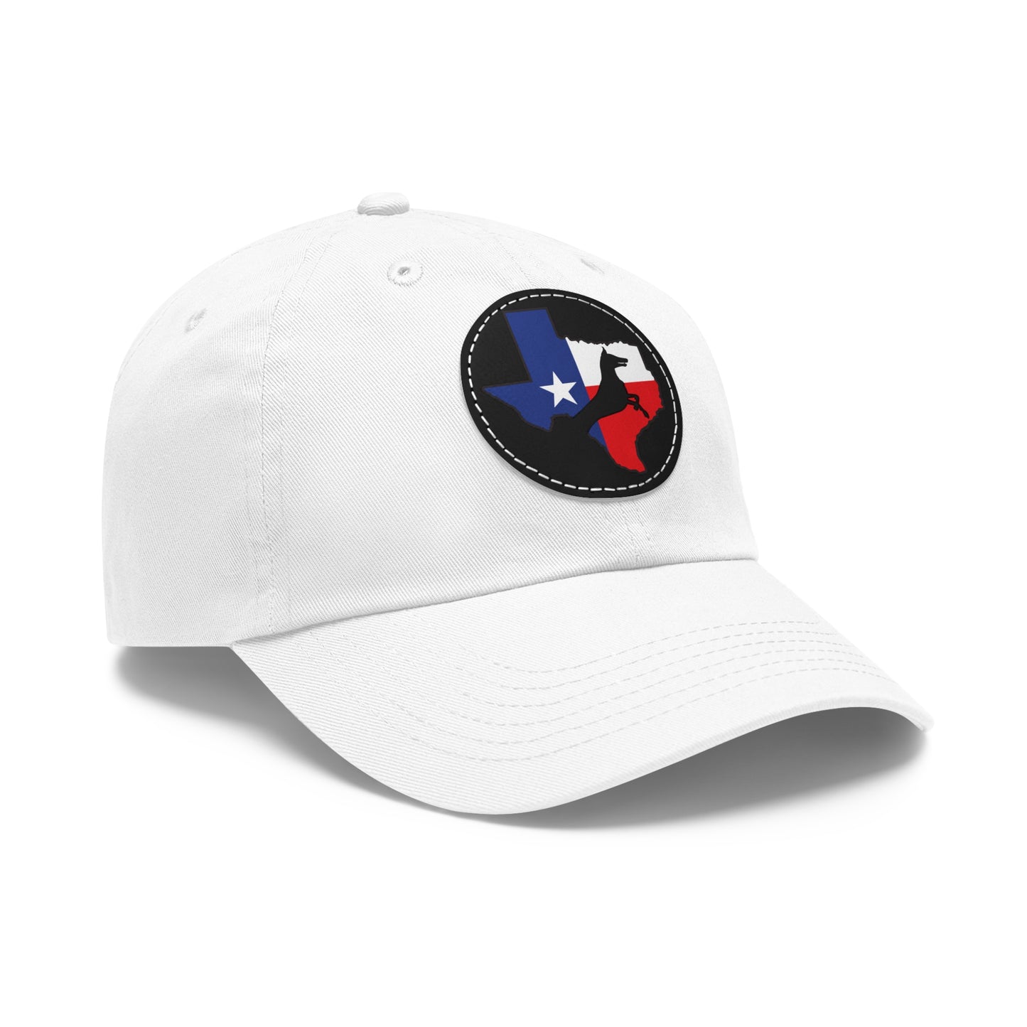 Texas 1 Dad Hat with Leather Patch (Round)
