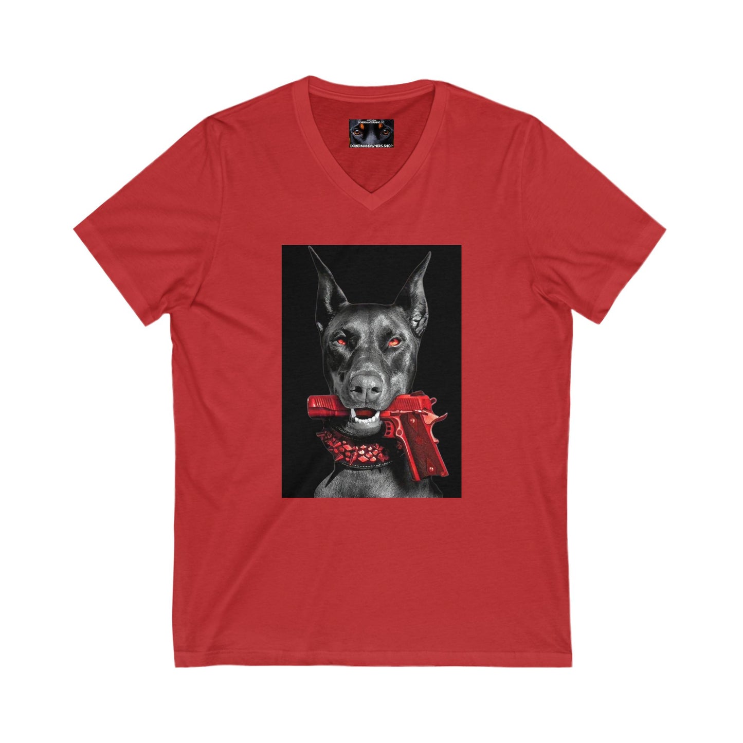 Red 2 Private Label Unisex Jersey Short Sleeve V-Neck Tee