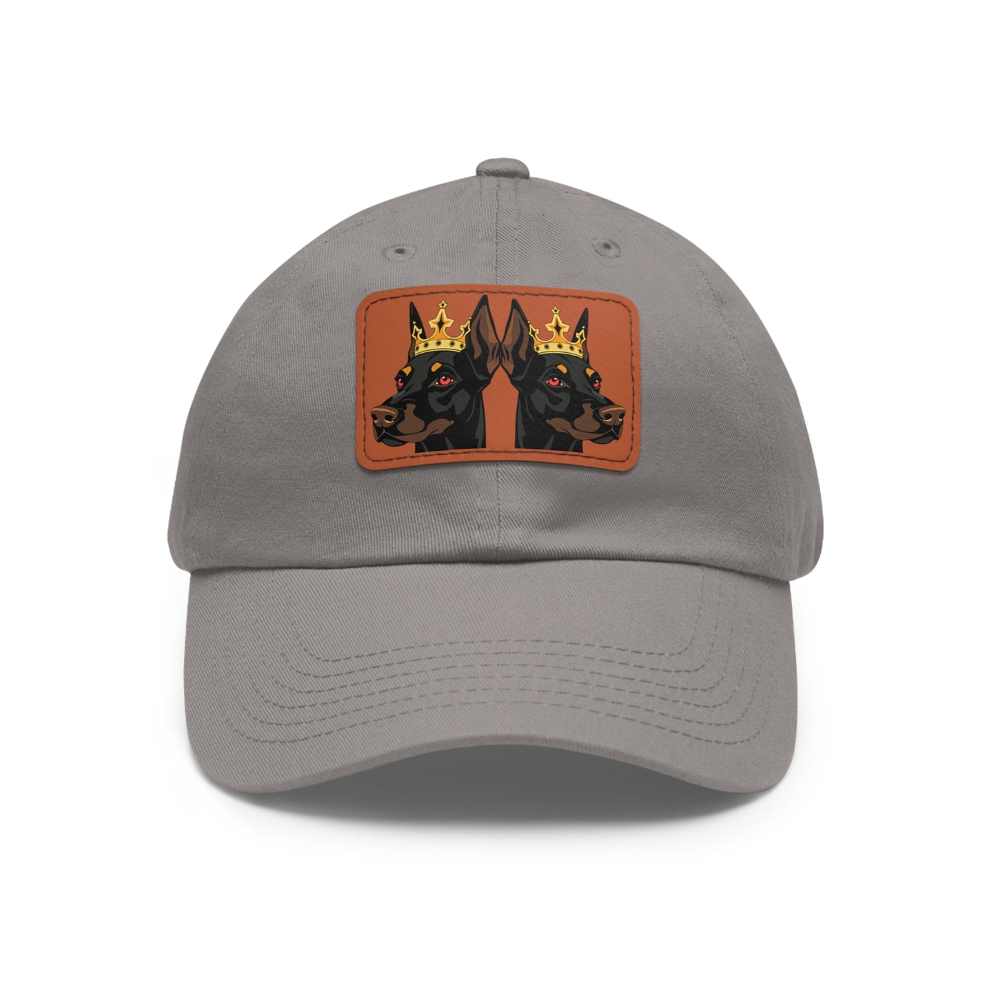 Crown 1 Dad Hat with Leather Patch (Rectangle)