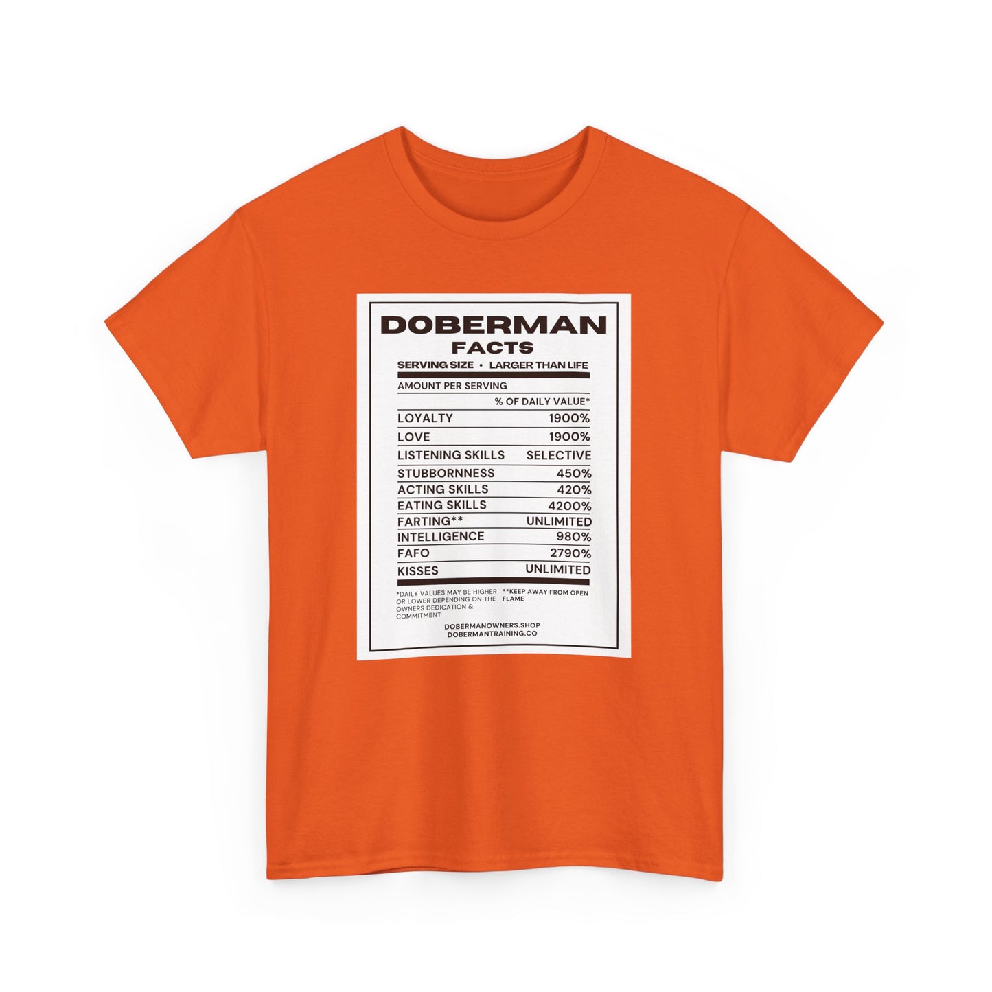 Doberman Facts 1 Unisex Heavy Cotton Tee