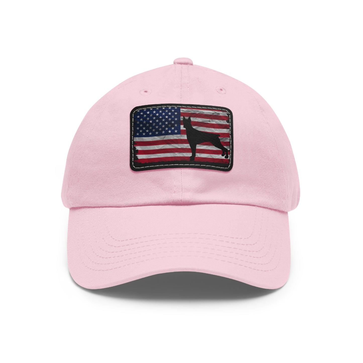 USA 2 Dad Hat with Leather Patch (Rectangle)