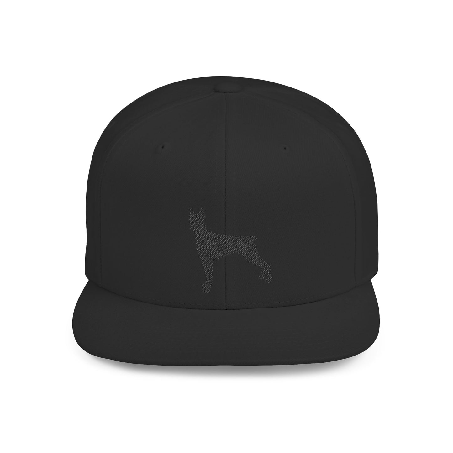 Custom Dog Silhouette Flat Bill Snapback Cap - Stylish Pet Lover Hat