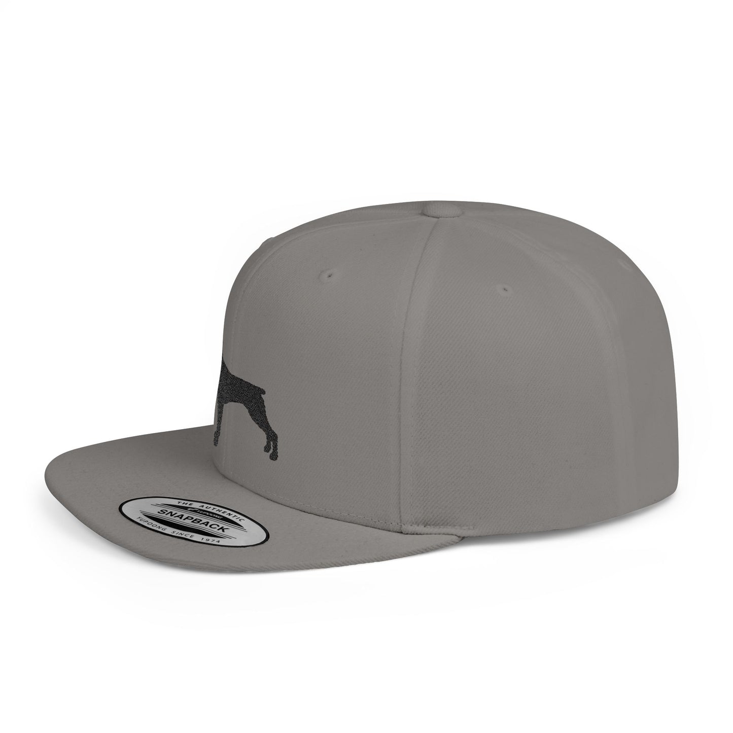 Custom Dog Silhouette Flat Bill Snapback Cap - Stylish Pet Lover Hat