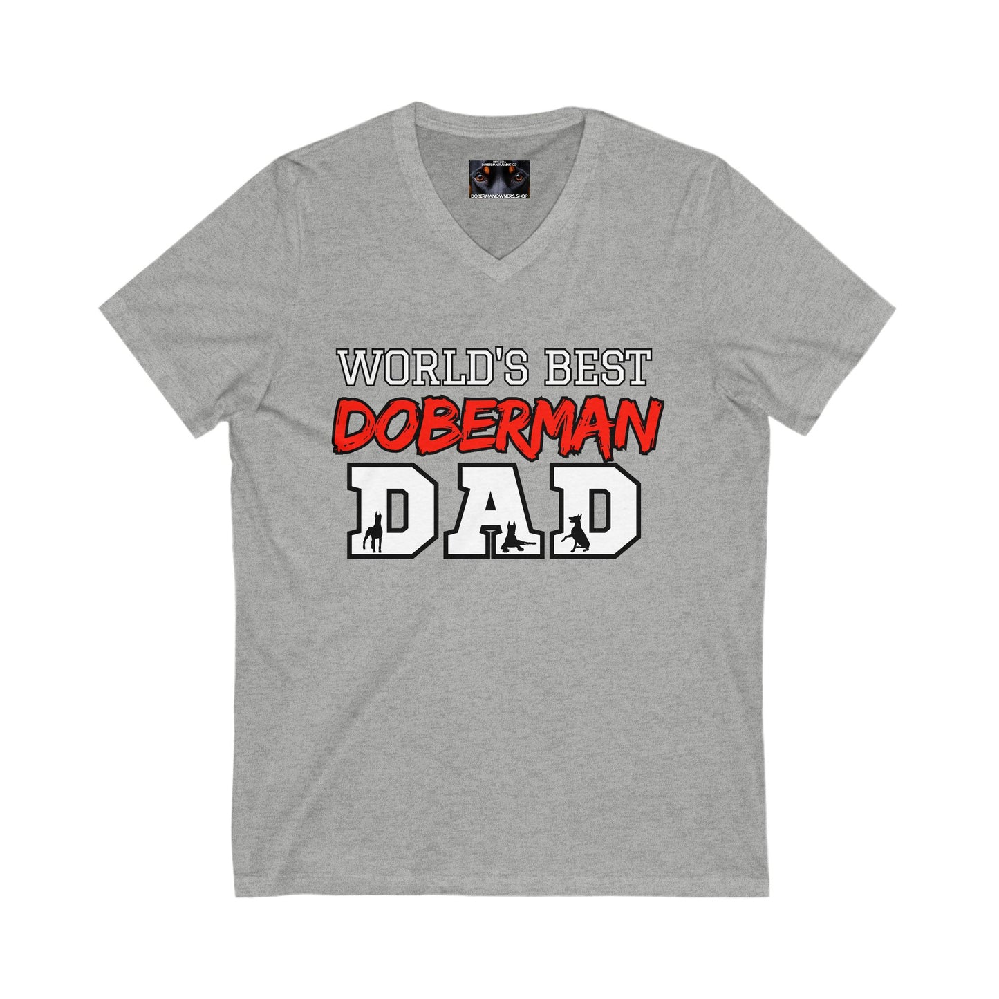 Doberman Dad S1 Private Label Unisex Jersey Short Sleeve V-Neck Tee