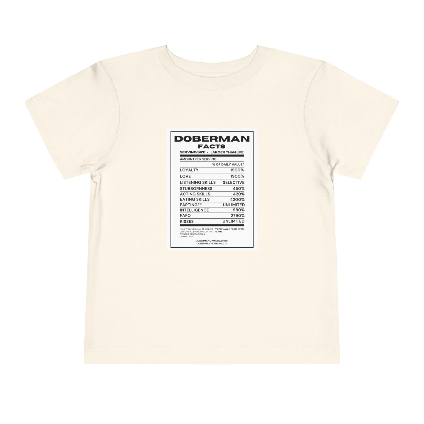 Doberman Facts 1 Toddler Short Sleeve Tee