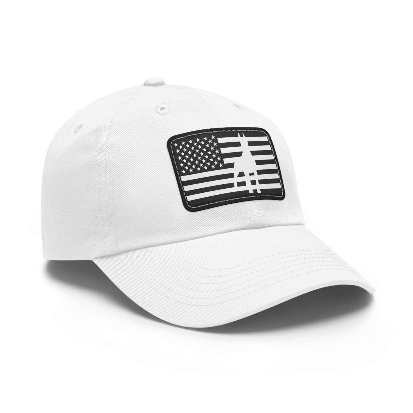 Doberman Protect 1 Dad Hat with Leather Patch (Rectangle)