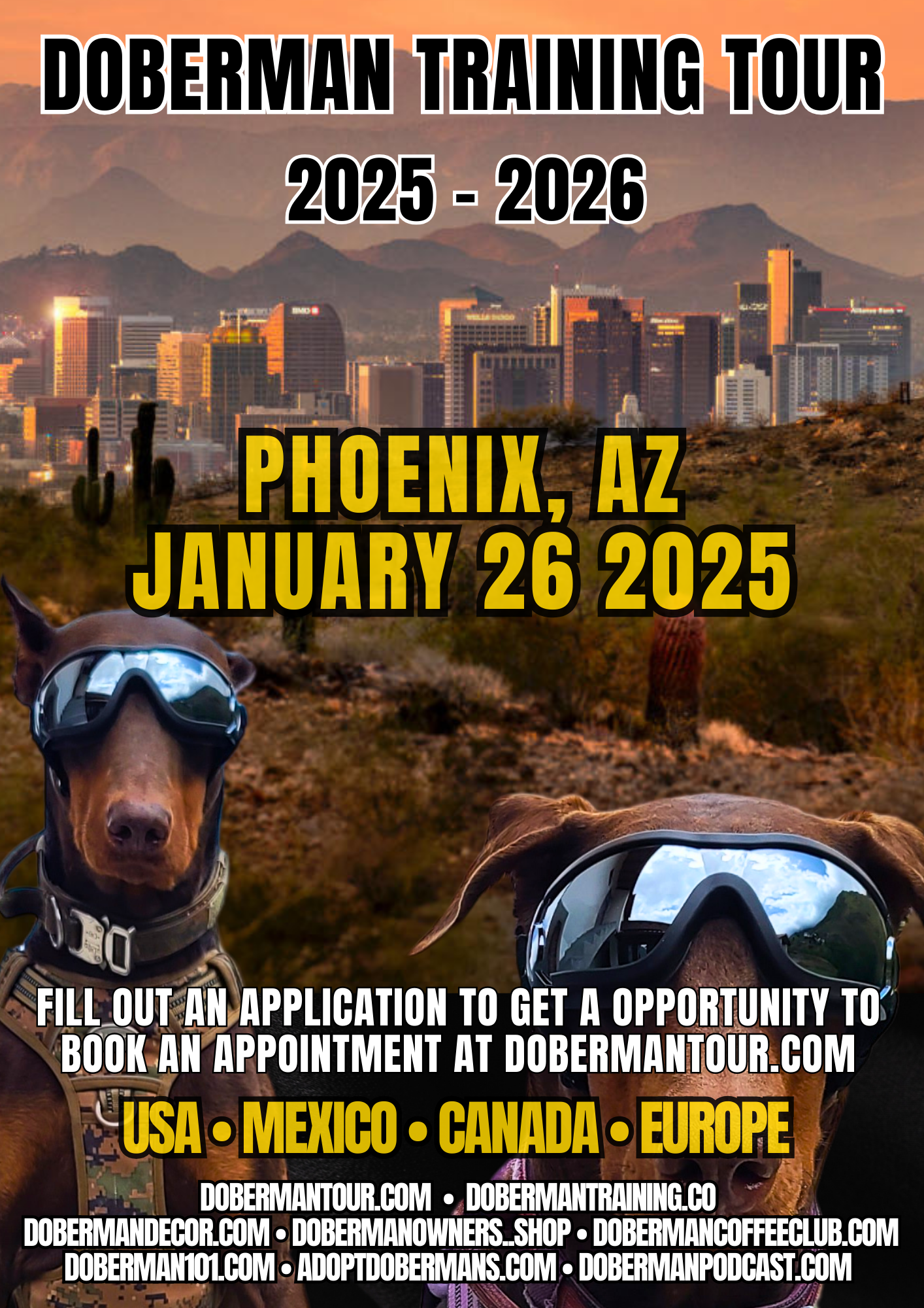 Phoenix 1/26/25 Doberman Training Tour: In-Person & Online Coaching Program