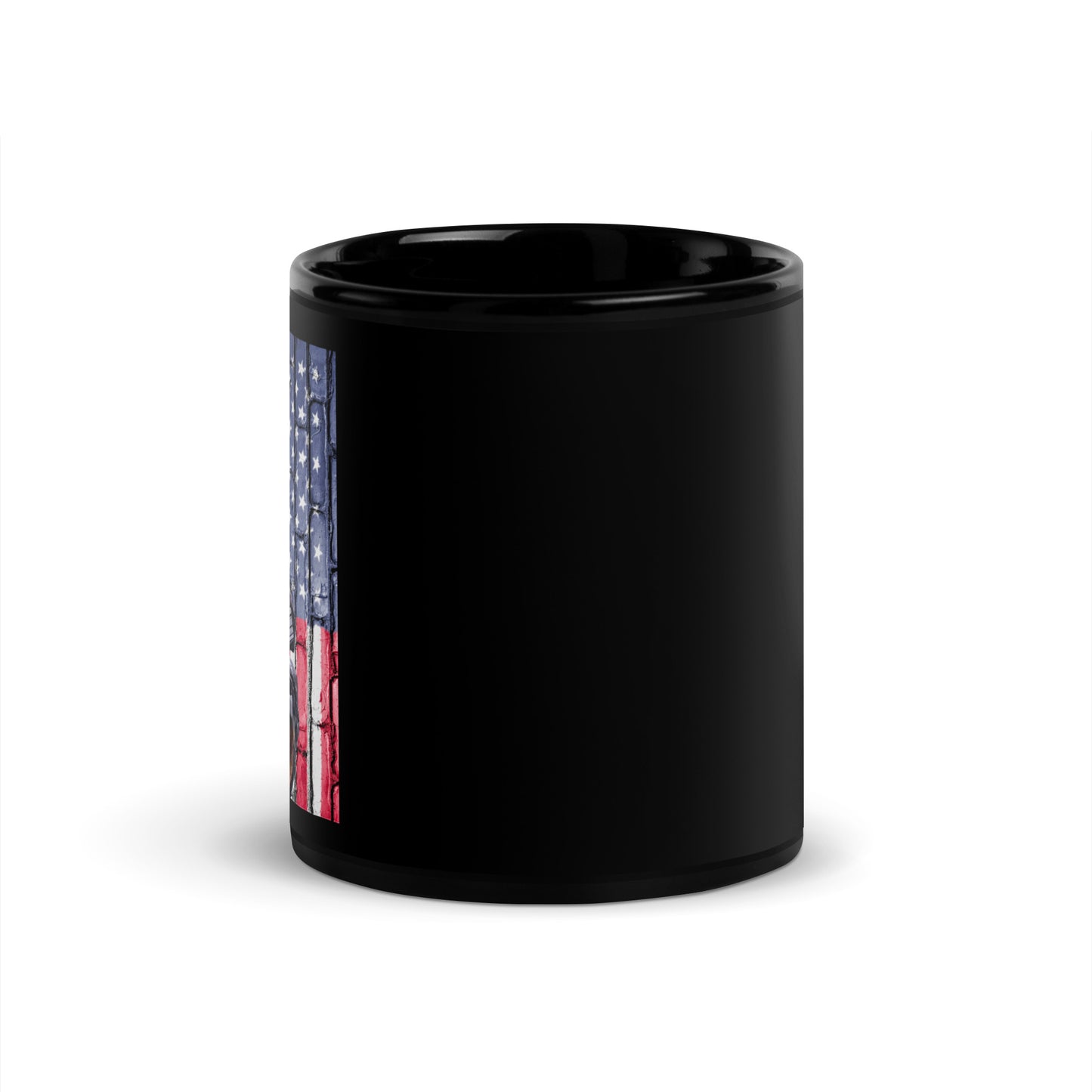 USA 1 Black Glossy Mug