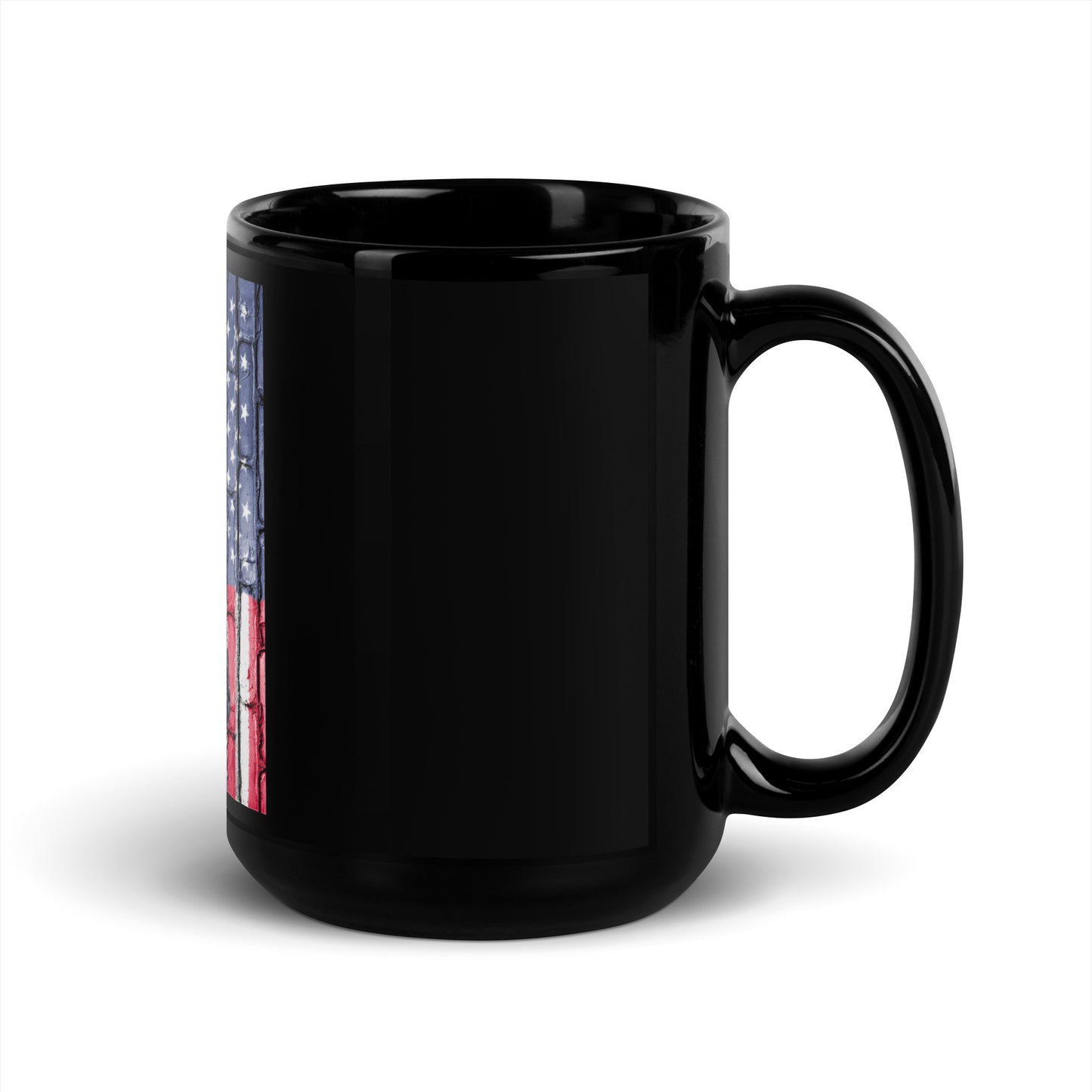 USA 1 Black Glossy Mug
