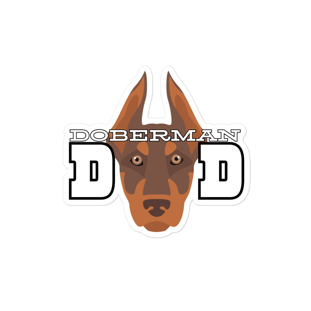 Doberman Dad 4 Bubble-free stickers