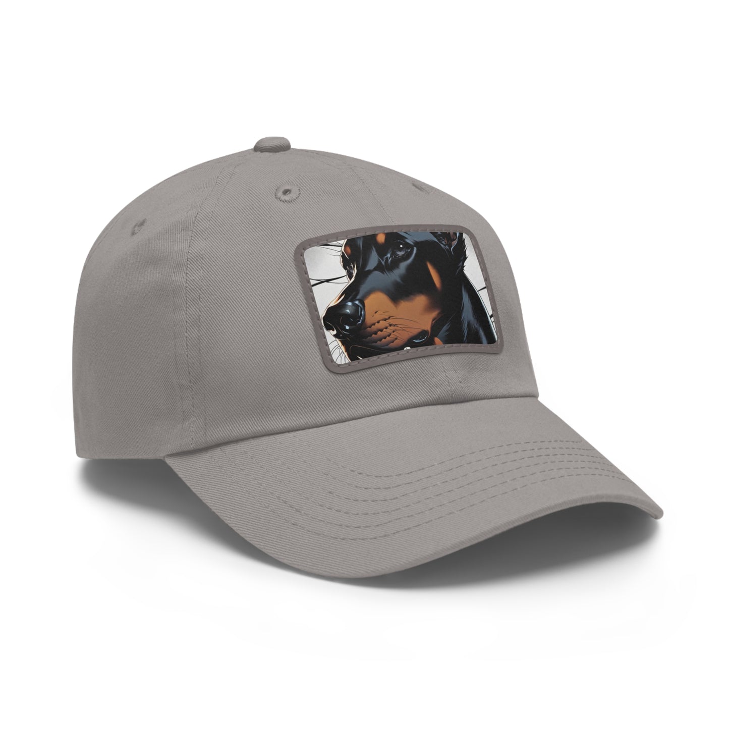 Doberman 1 Dad Hat with Leather Patch (Rectangle)