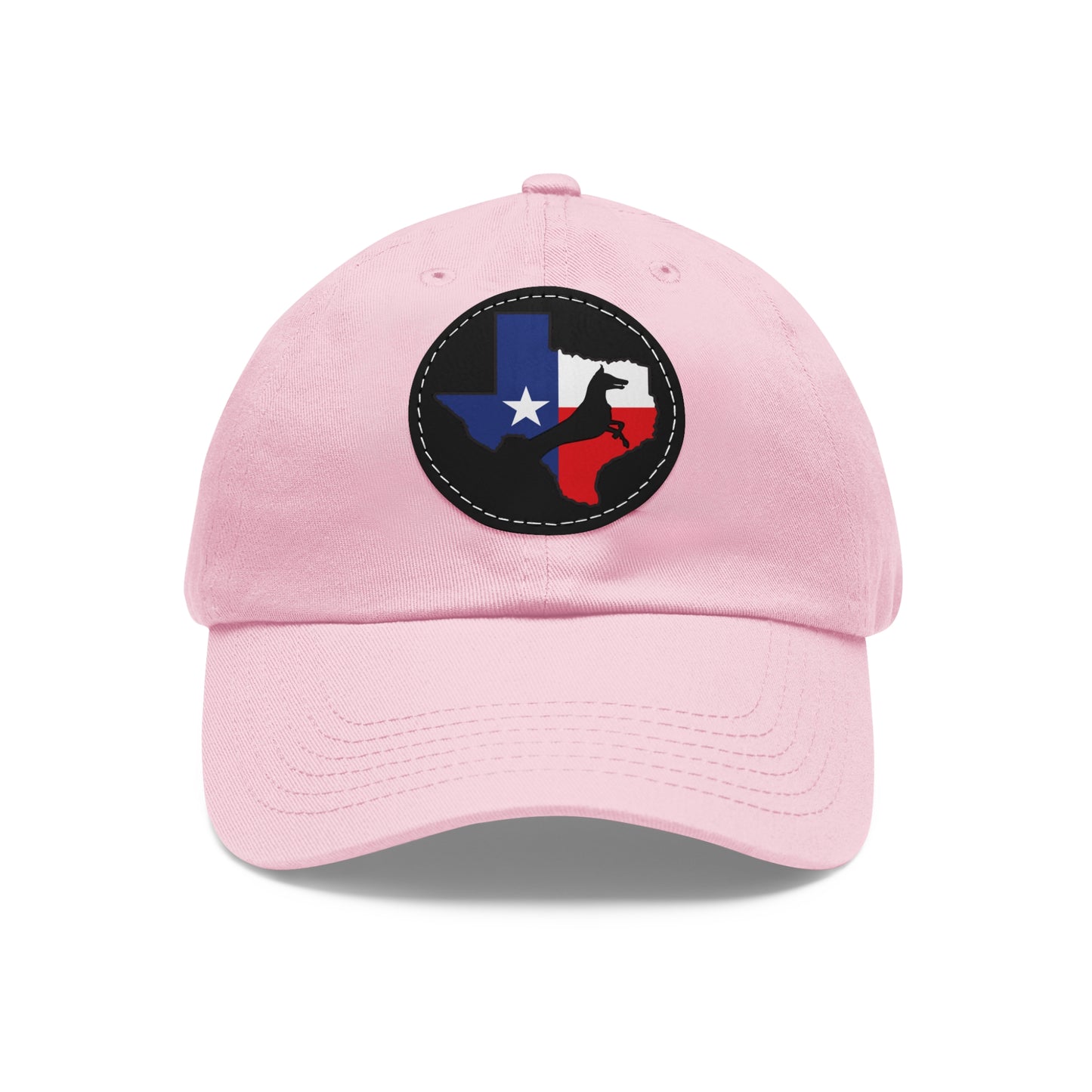 Texas 1 Dad Hat with Leather Patch (Round)