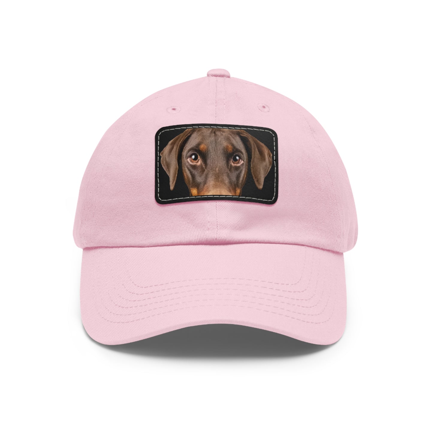 Doberman N 1 Rust Dad Hat with Leather Patch (Rectangle)